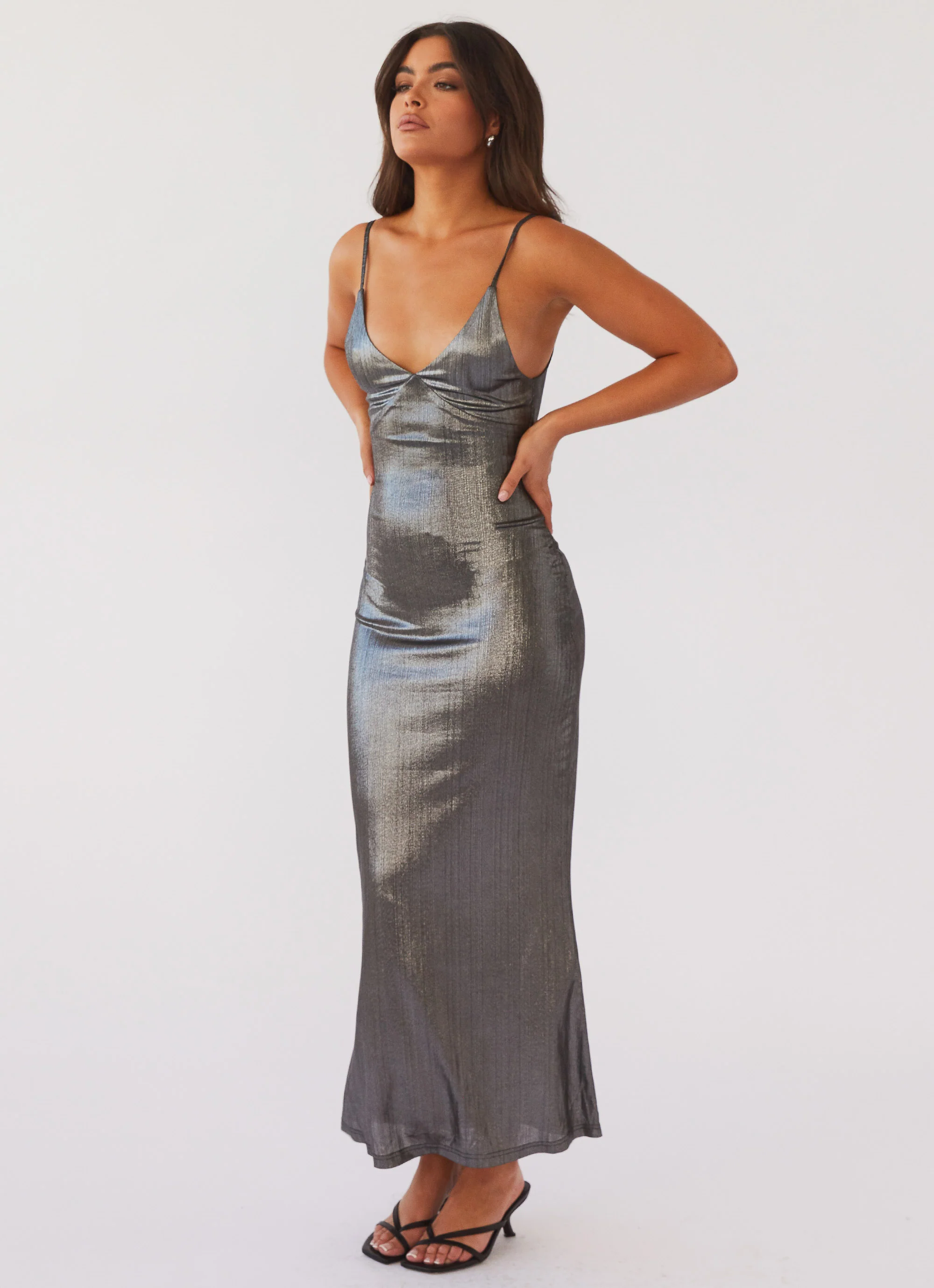 Alexa Metallic Maxi Dress - Twilight - Image 3