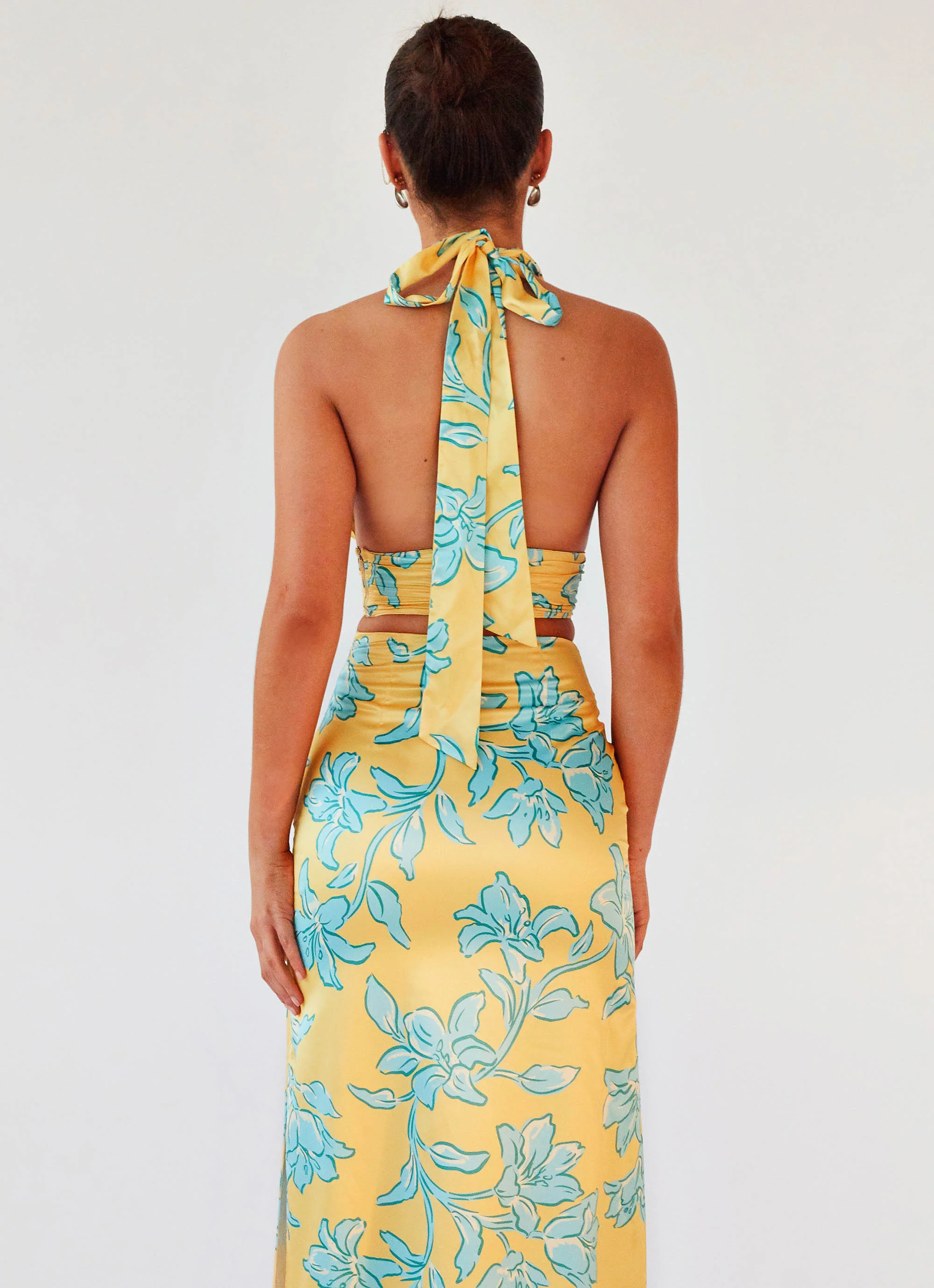 Amalia Wrap Crop Top - Golden Bloom - Image 4