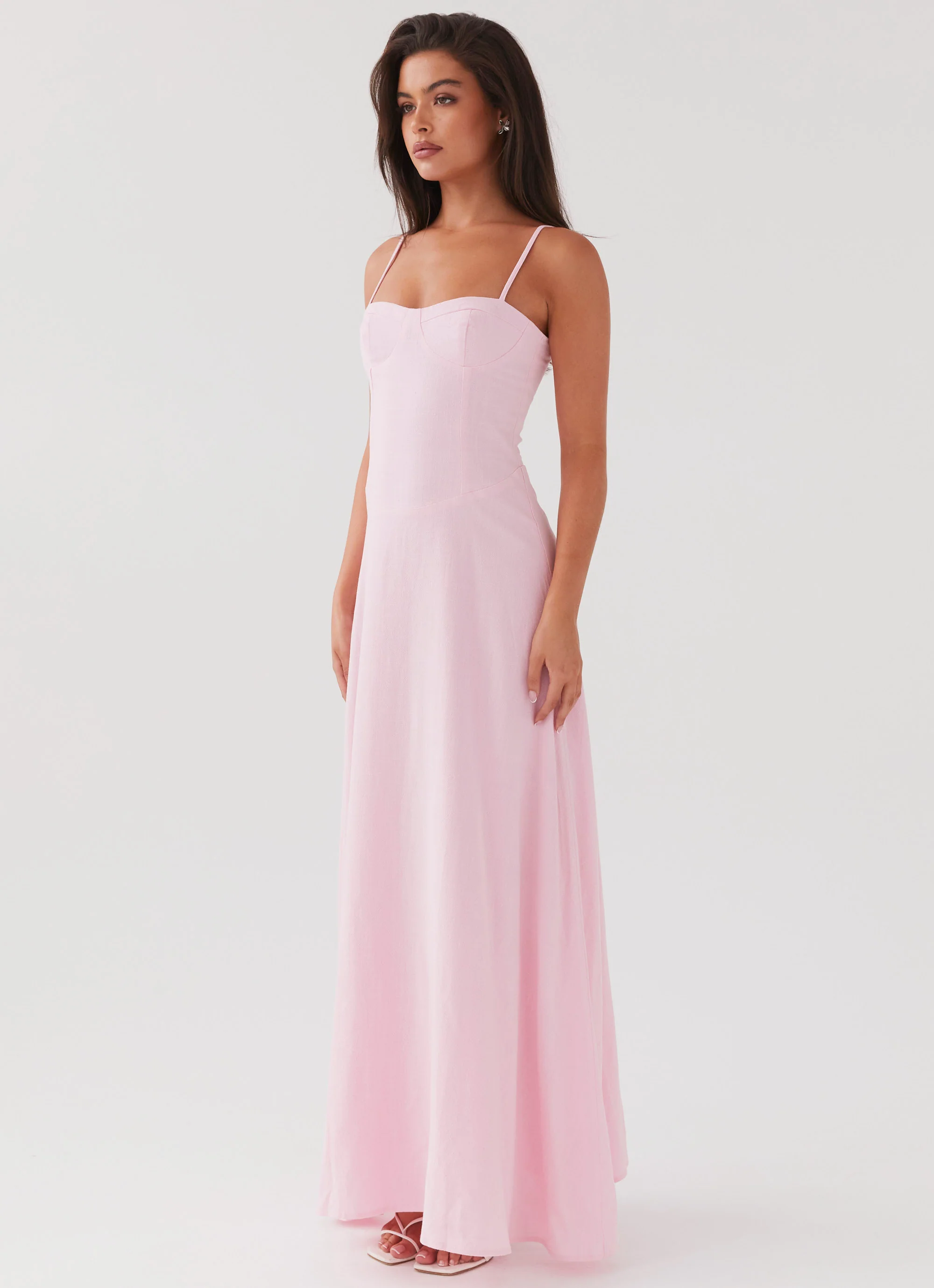 Angelina Linen Maxi Dress - Pink Petal - Image 4