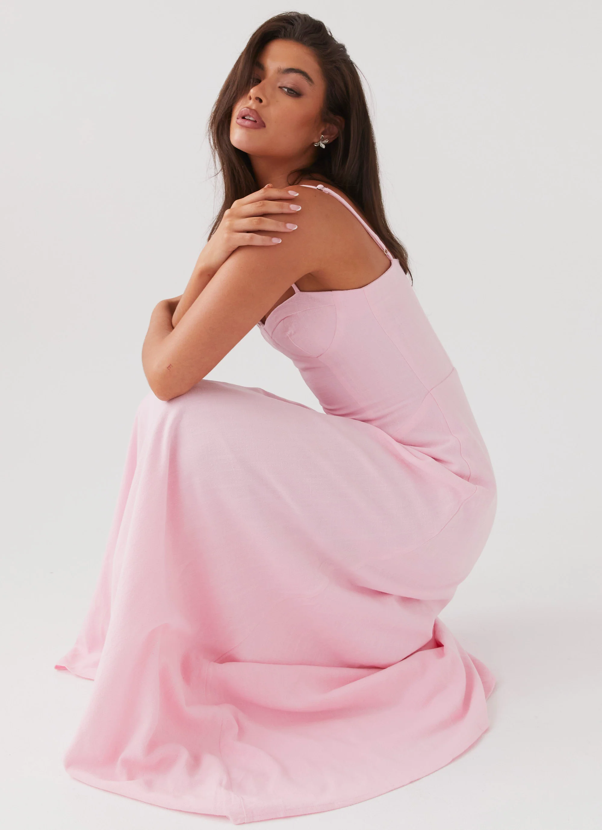 Angelina Linen Maxi Dress - Pink Petal - Image 7