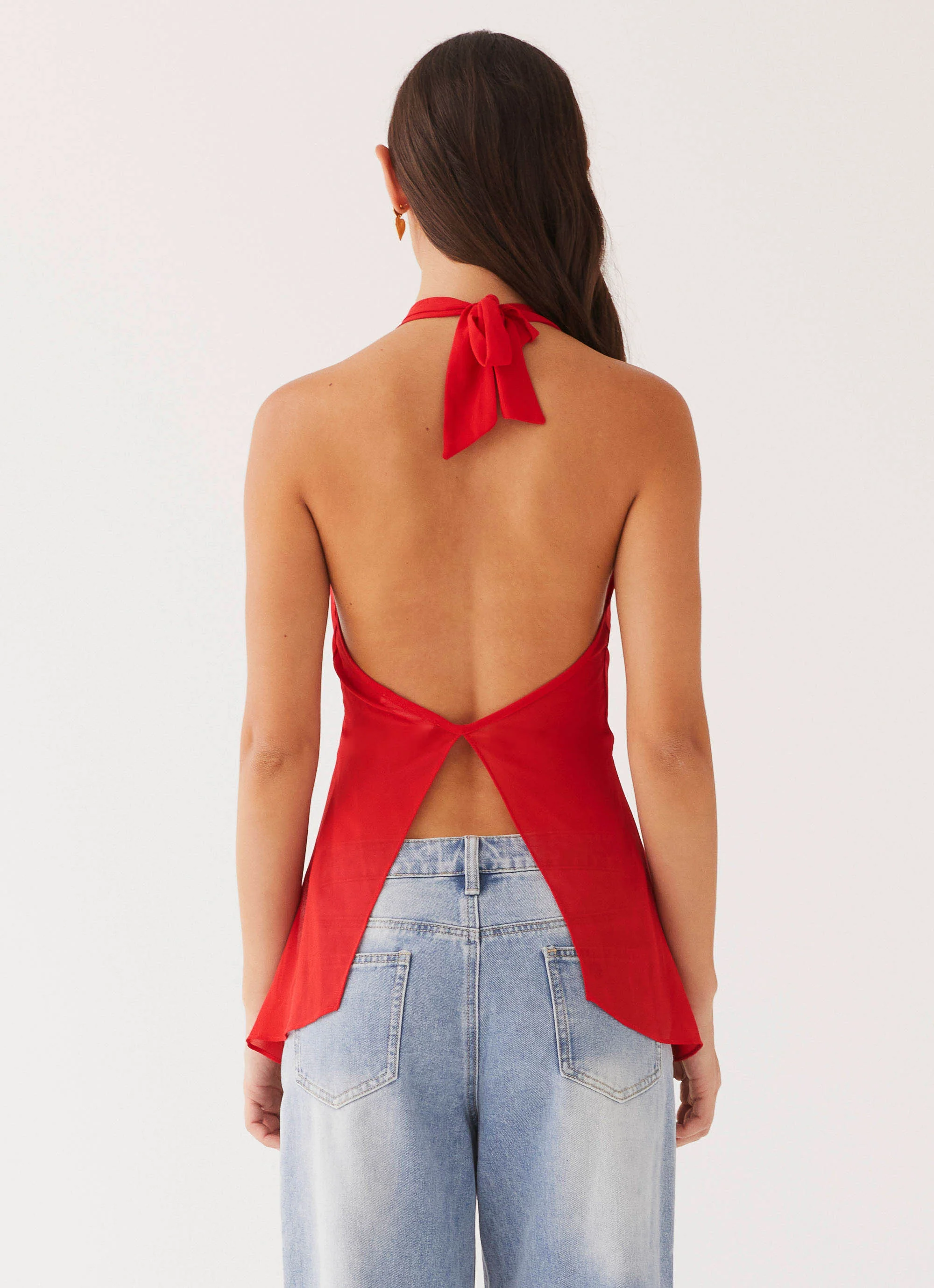 At Last Halterneck Top - Rouge Red - Image 7
