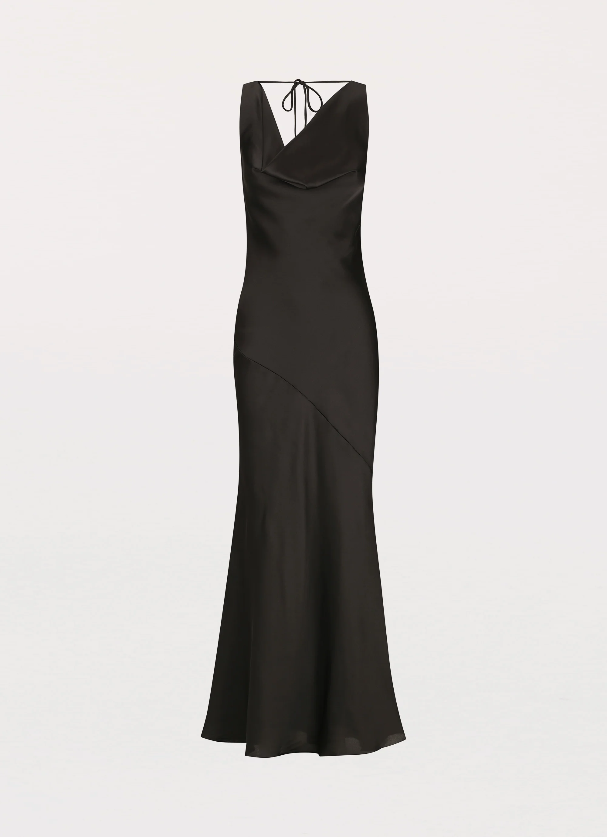 Be Mine Satin Maxi Dress - Black - Image 4
