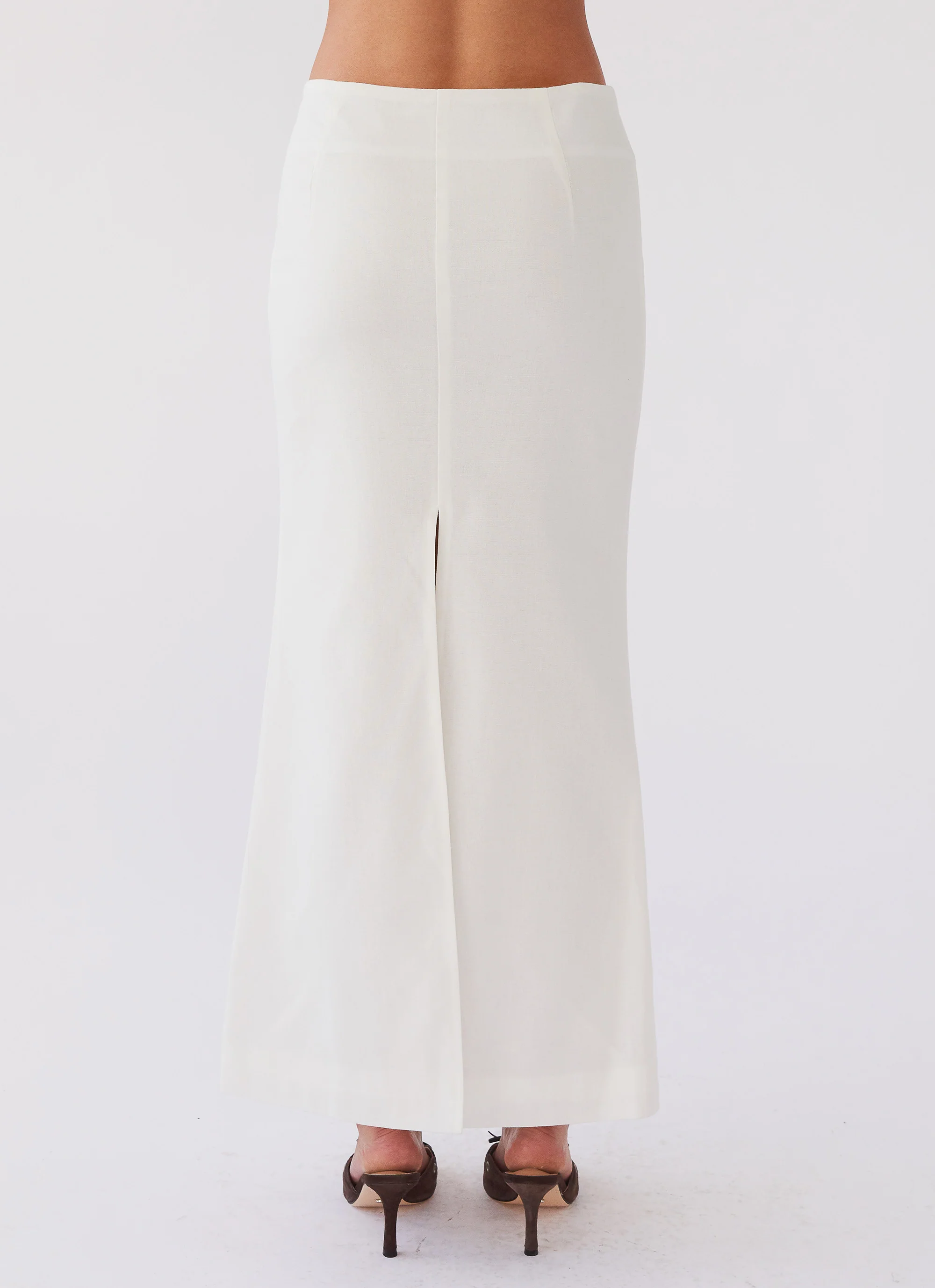 Born For Bordeaux Linen Midi Skirt - White - Image 4
