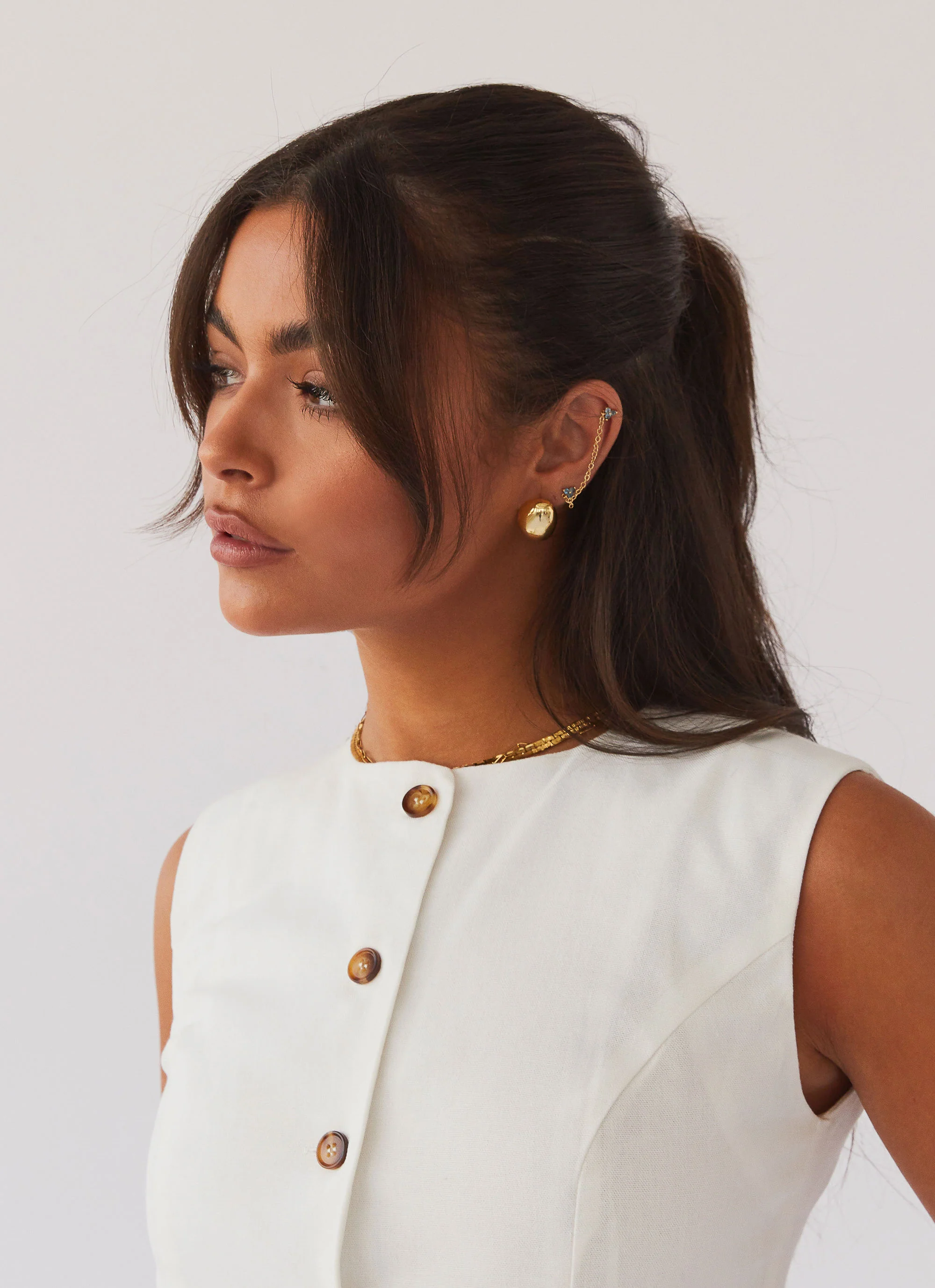 Born For Bordeaux Linen Vest - White - Image 6