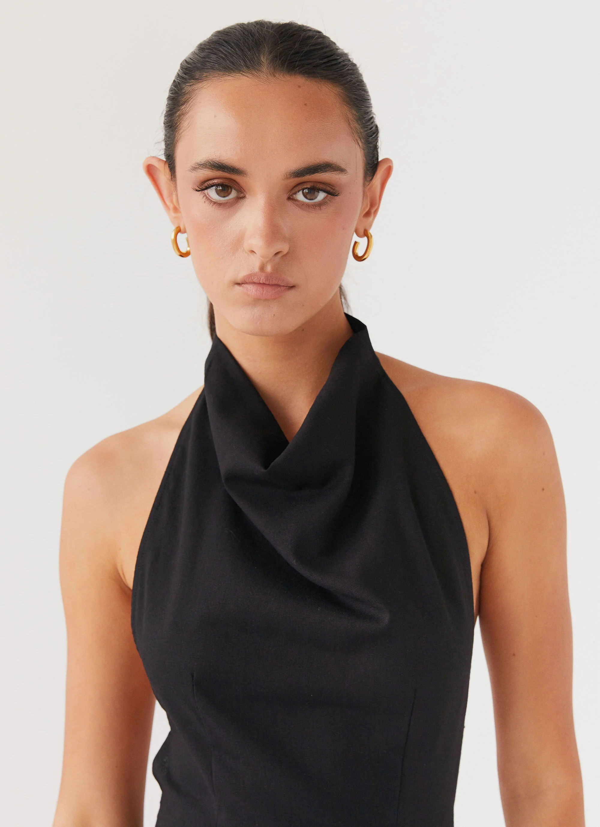 Cartia Linen Maxi Dress - Black - Image 5