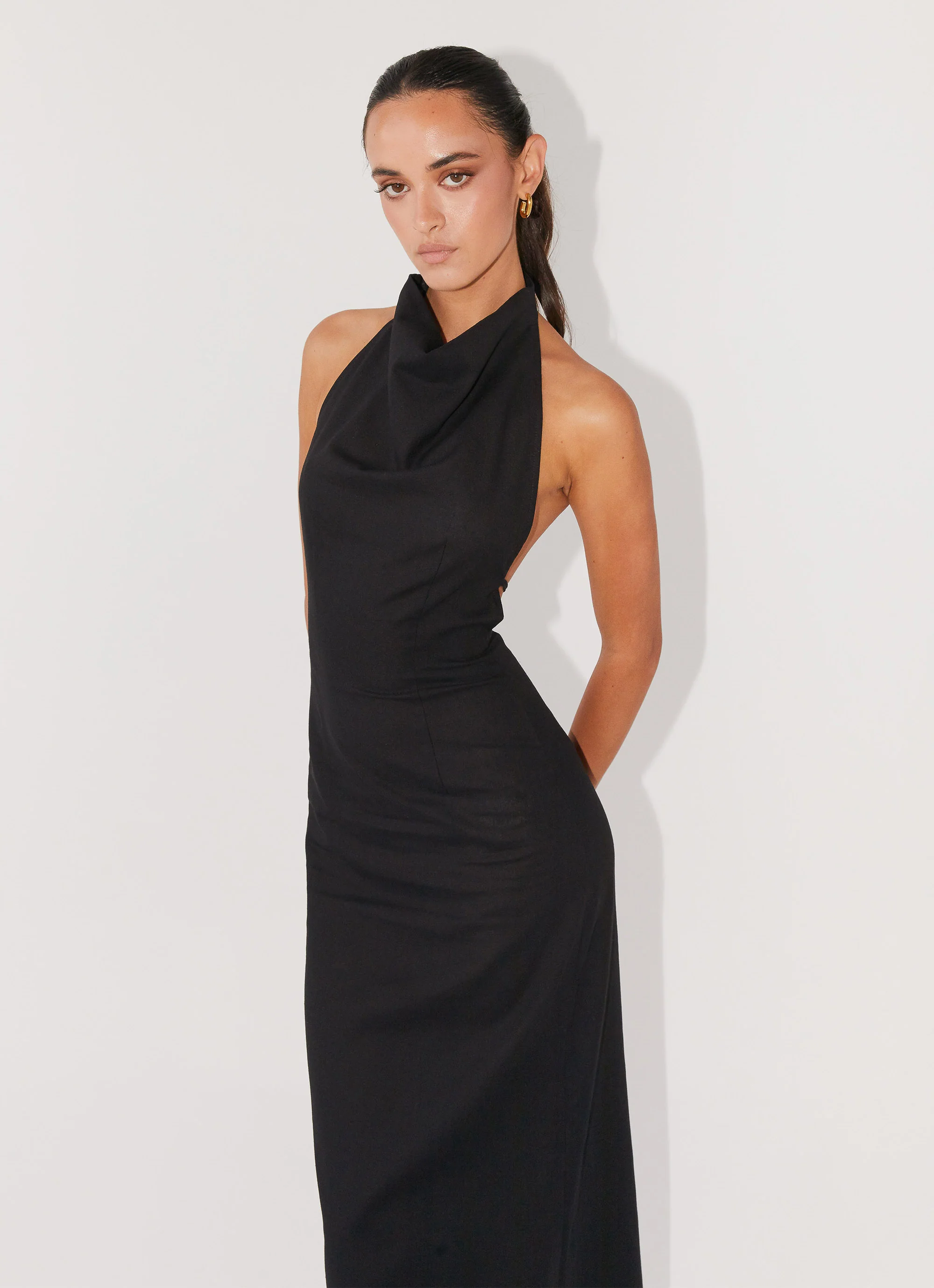 Cartia Linen Maxi Dress - Black - Image 6
