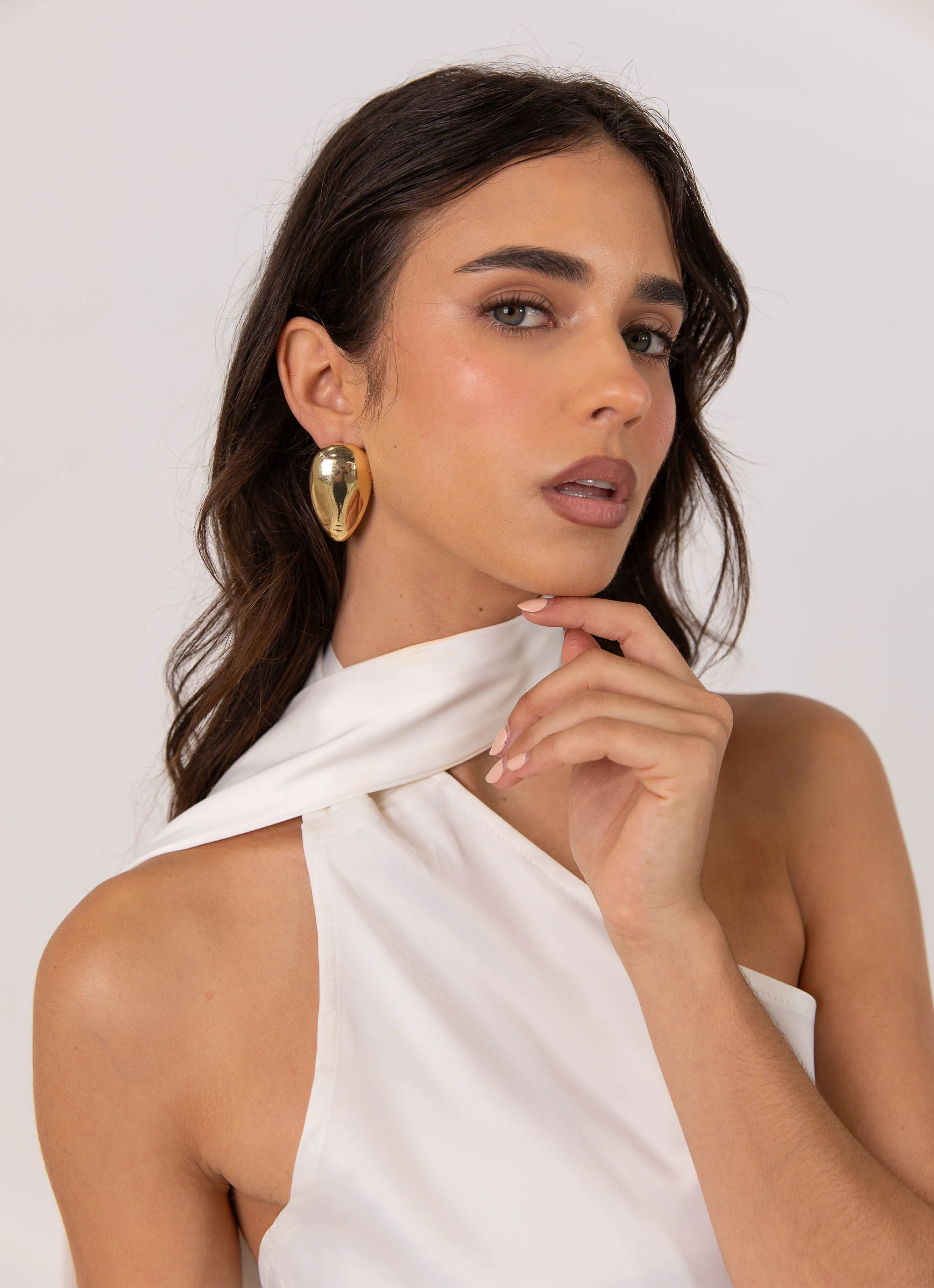 Cassandra Scarf Mini Dress - Pearl - Image 5