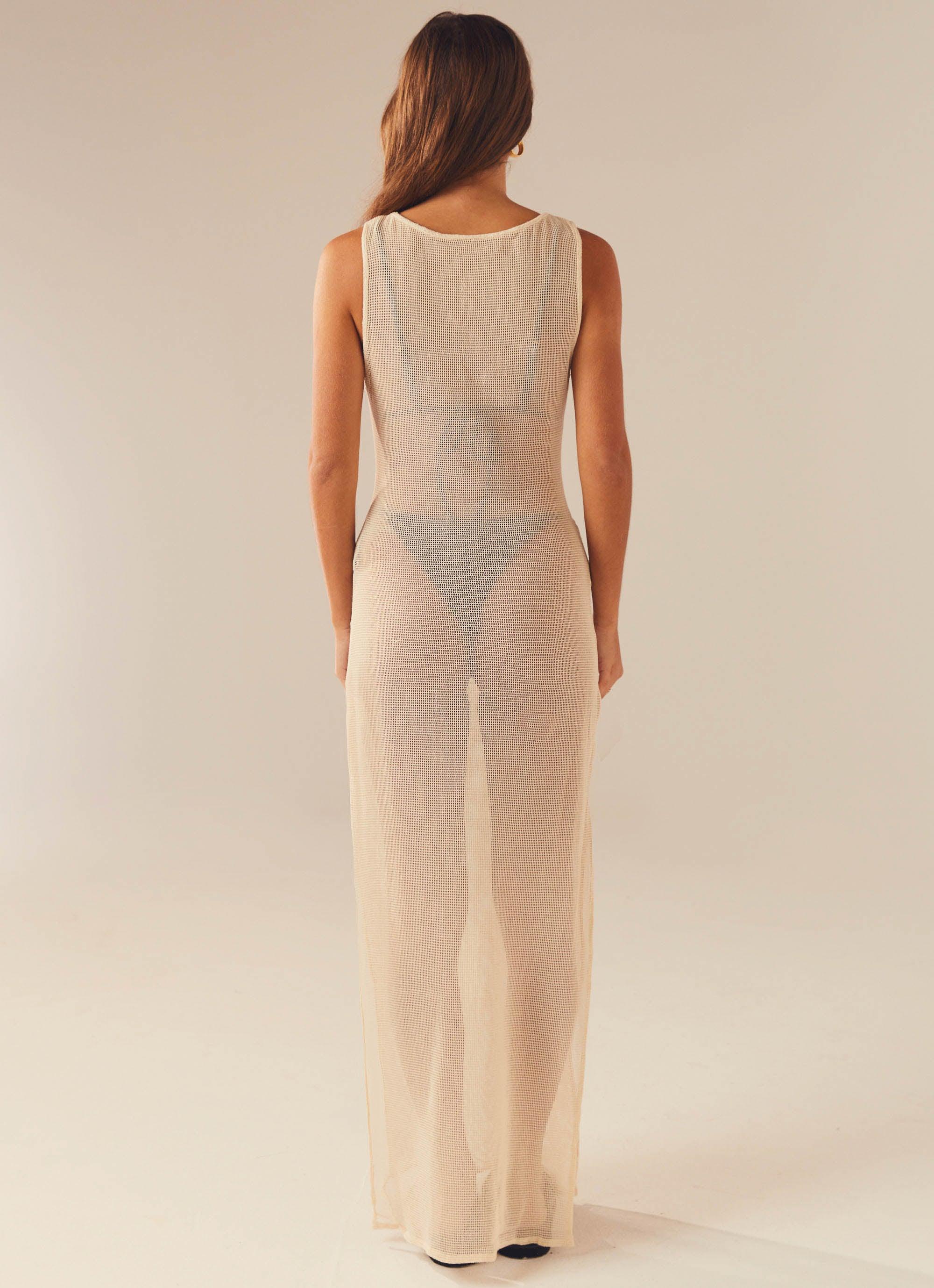 Caught Up Maxi Dress - Beige - Image 4