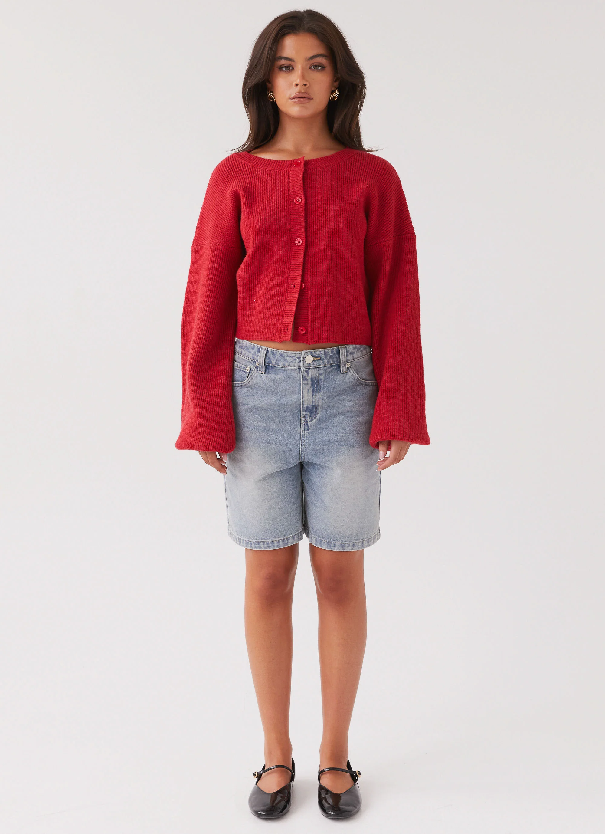 Daphne Knit Cardigan - Cherry - Image 6