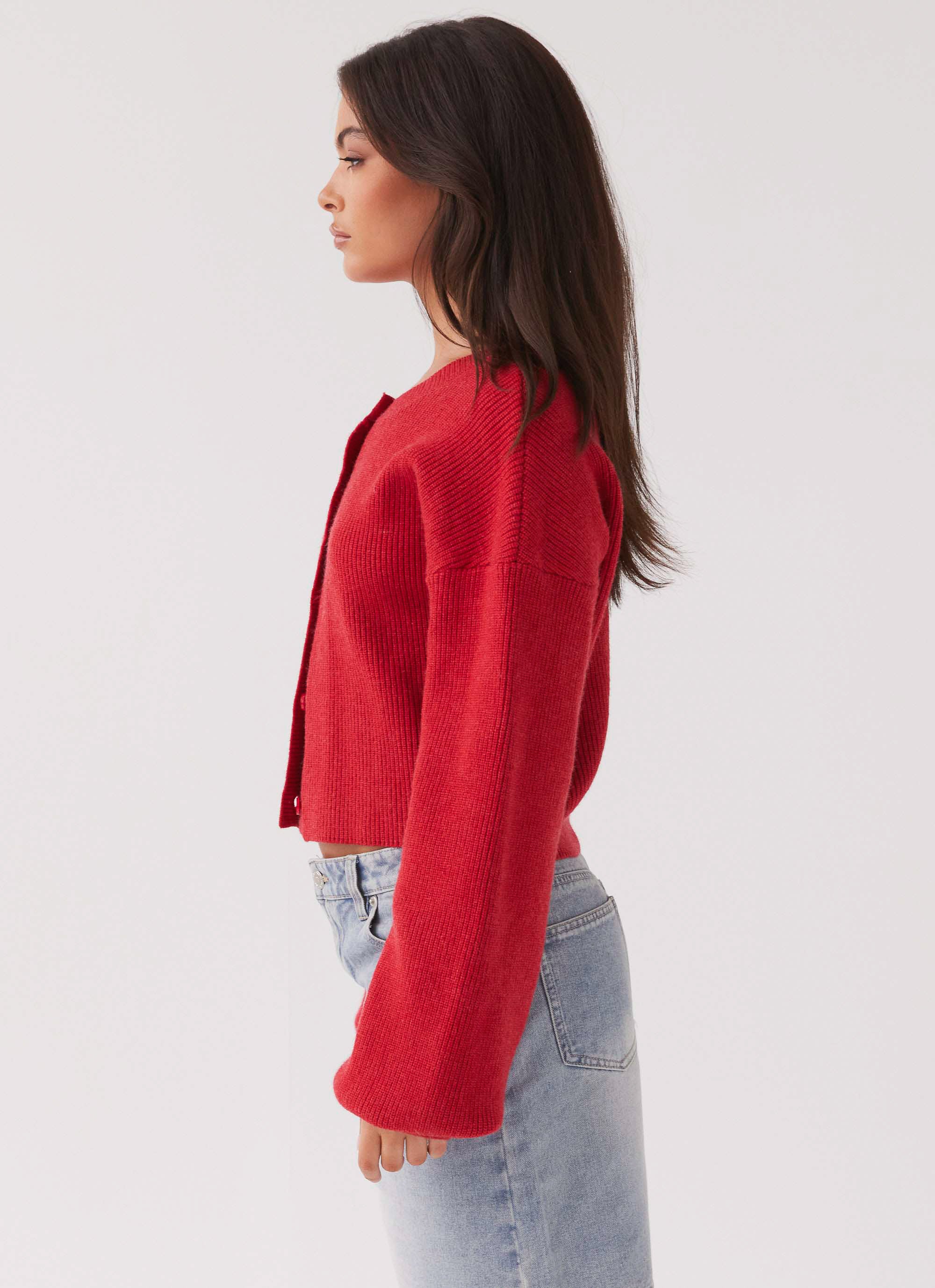 Daphne Knit Cardigan - Cherry - Image 7