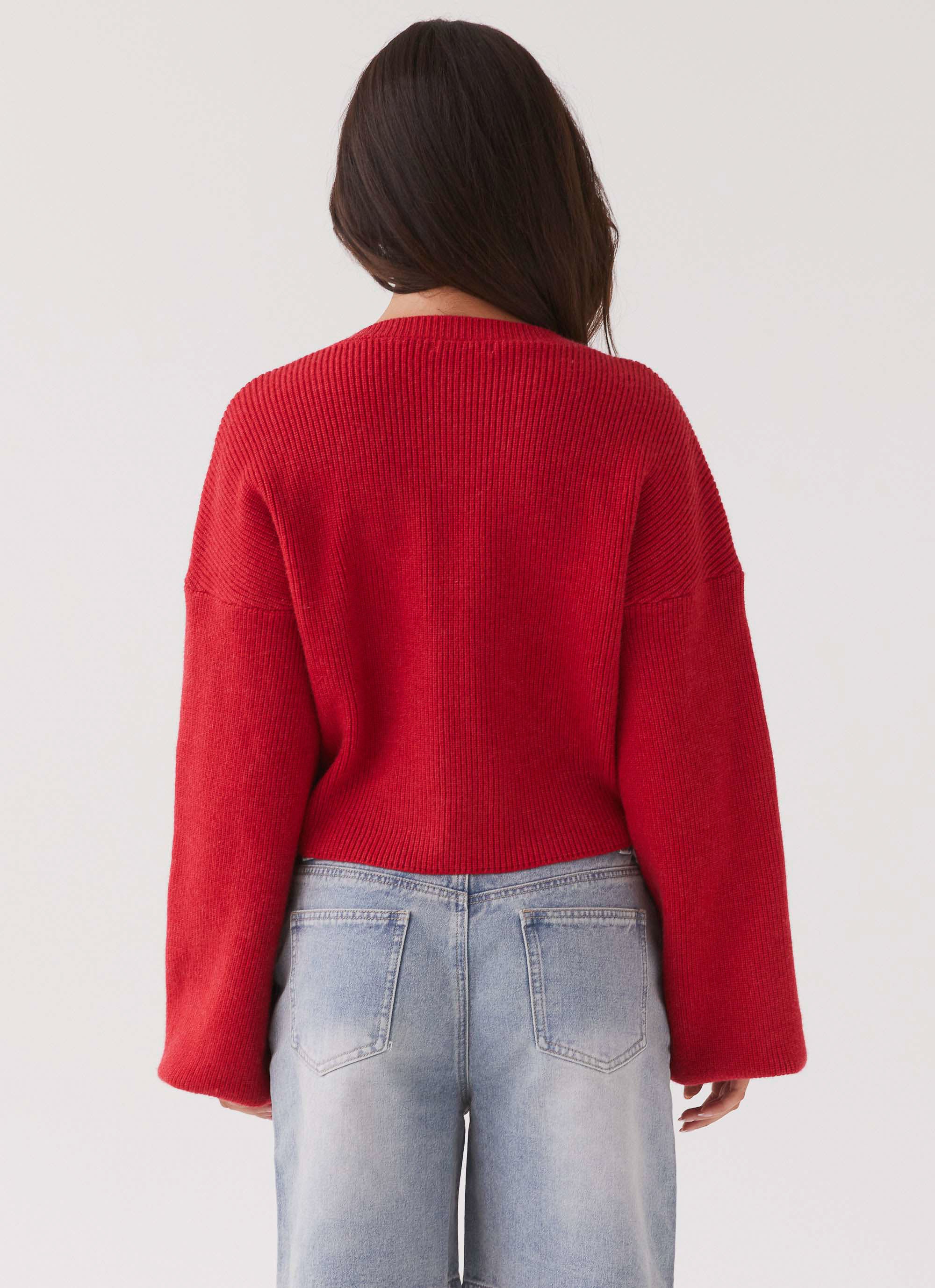 Daphne Knit Cardigan - Cherry - Image 8