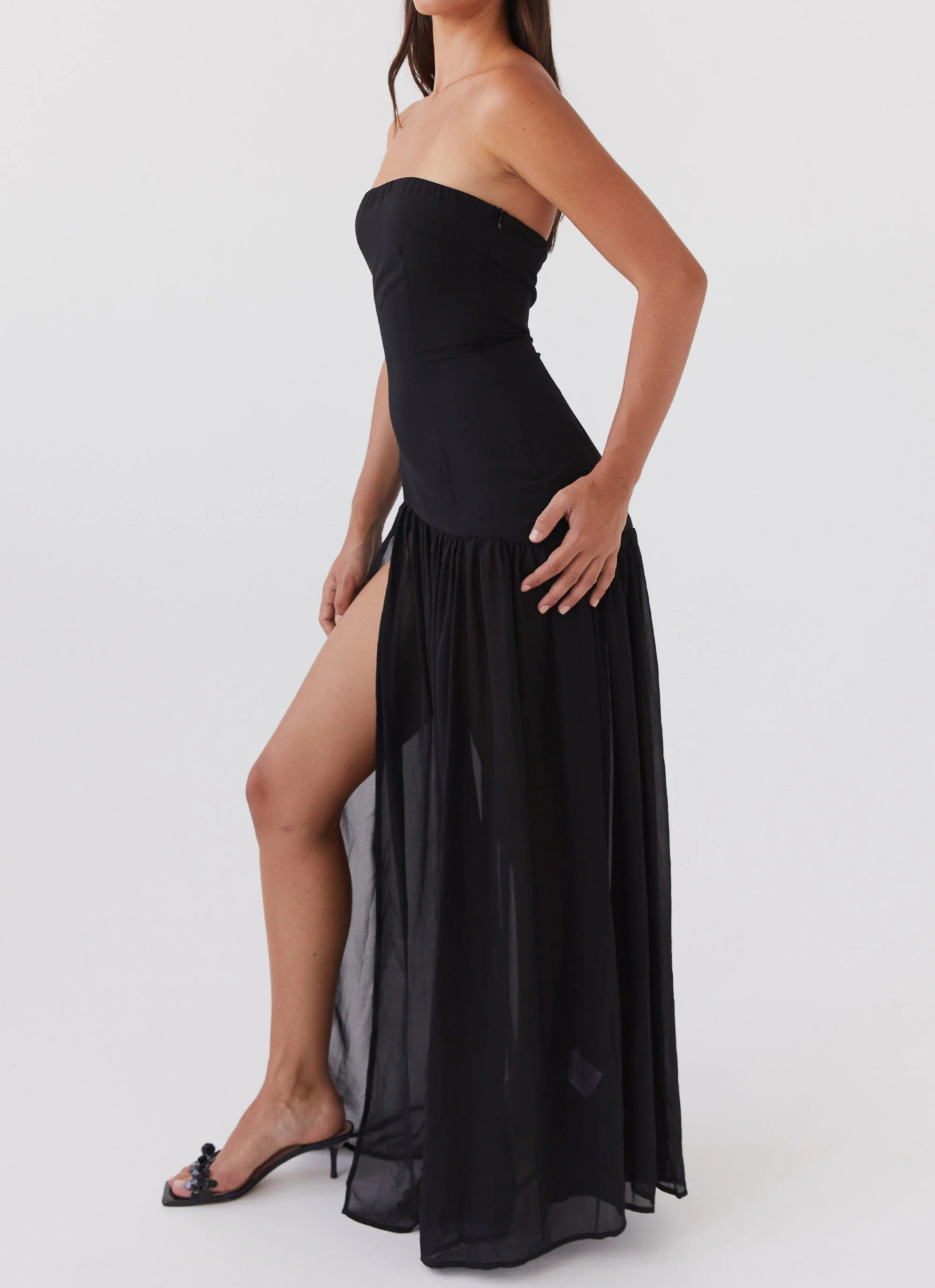 Eden Strapless Maxi Dress - Black - Image 6