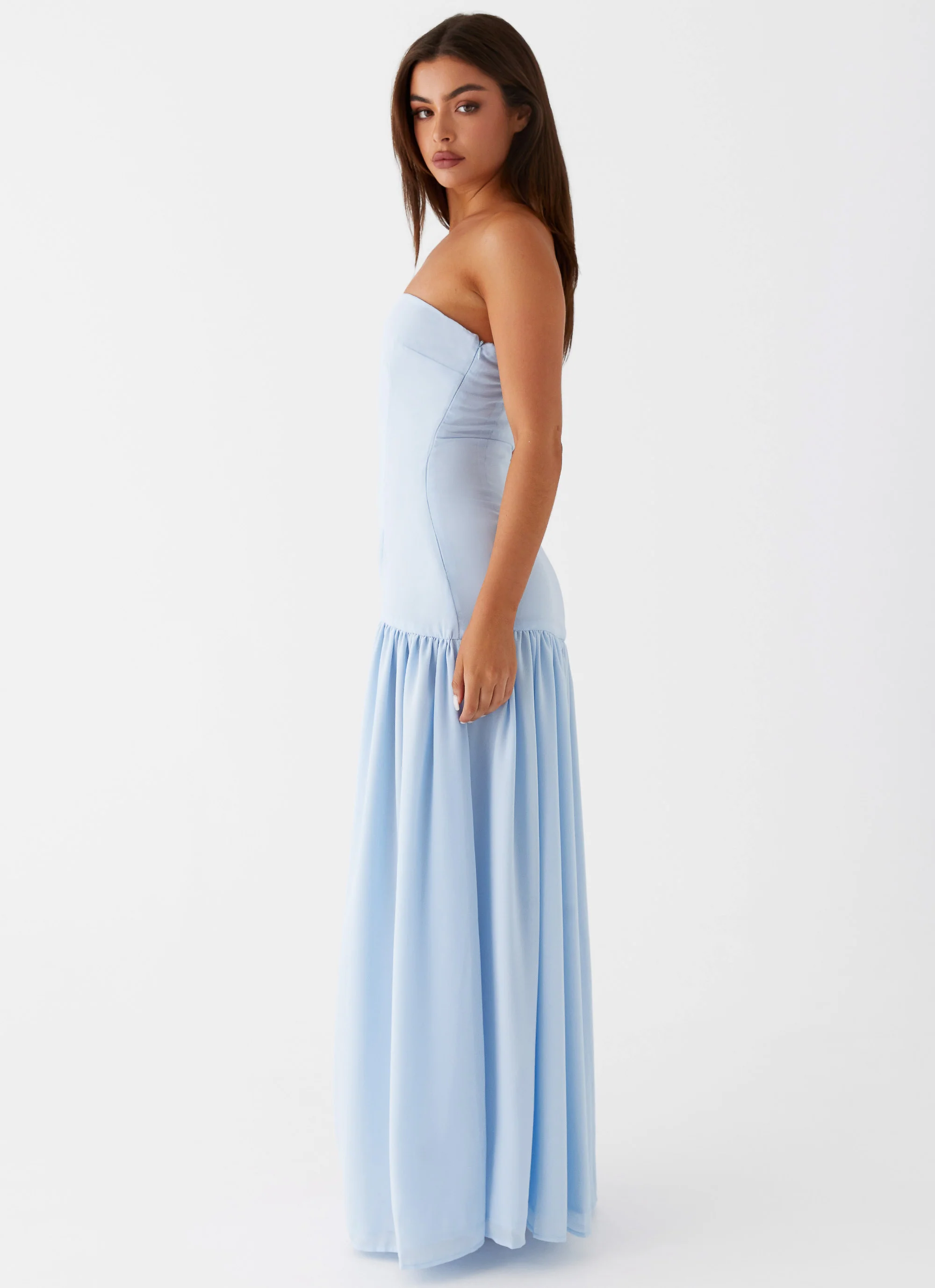Eden Strapless Maxi Dress - Blue - Image 3