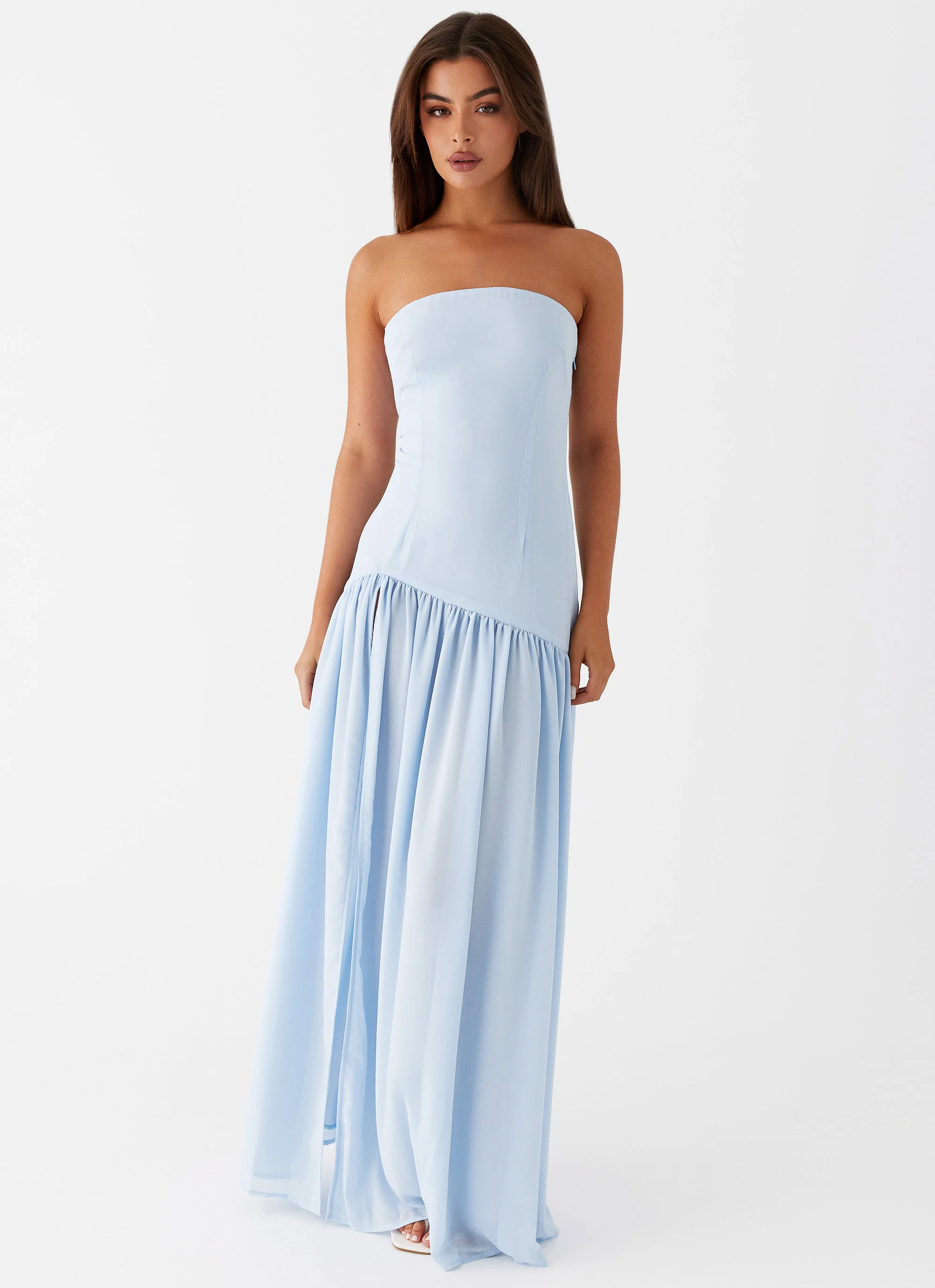 Eden Strapless Maxi Dress - Blue - Image 6