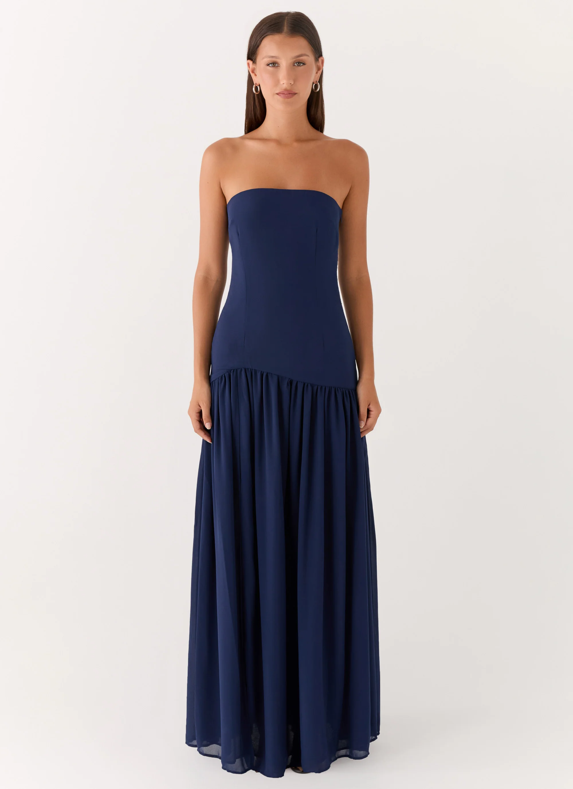Eden Strapless Maxi Dress - Navy - Image 6
