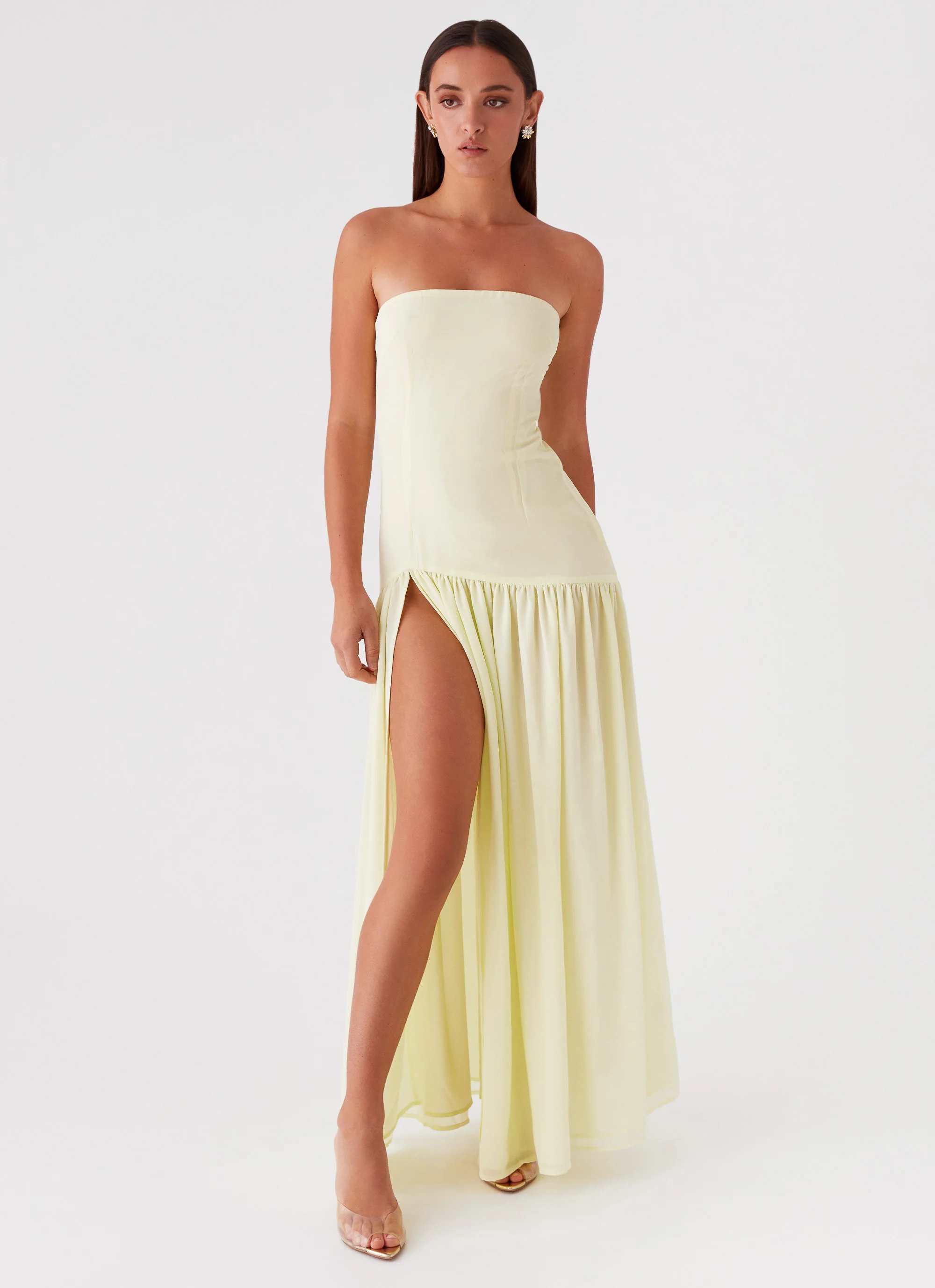 Eden Strapless Maxi Dress - Yellow - Image 6