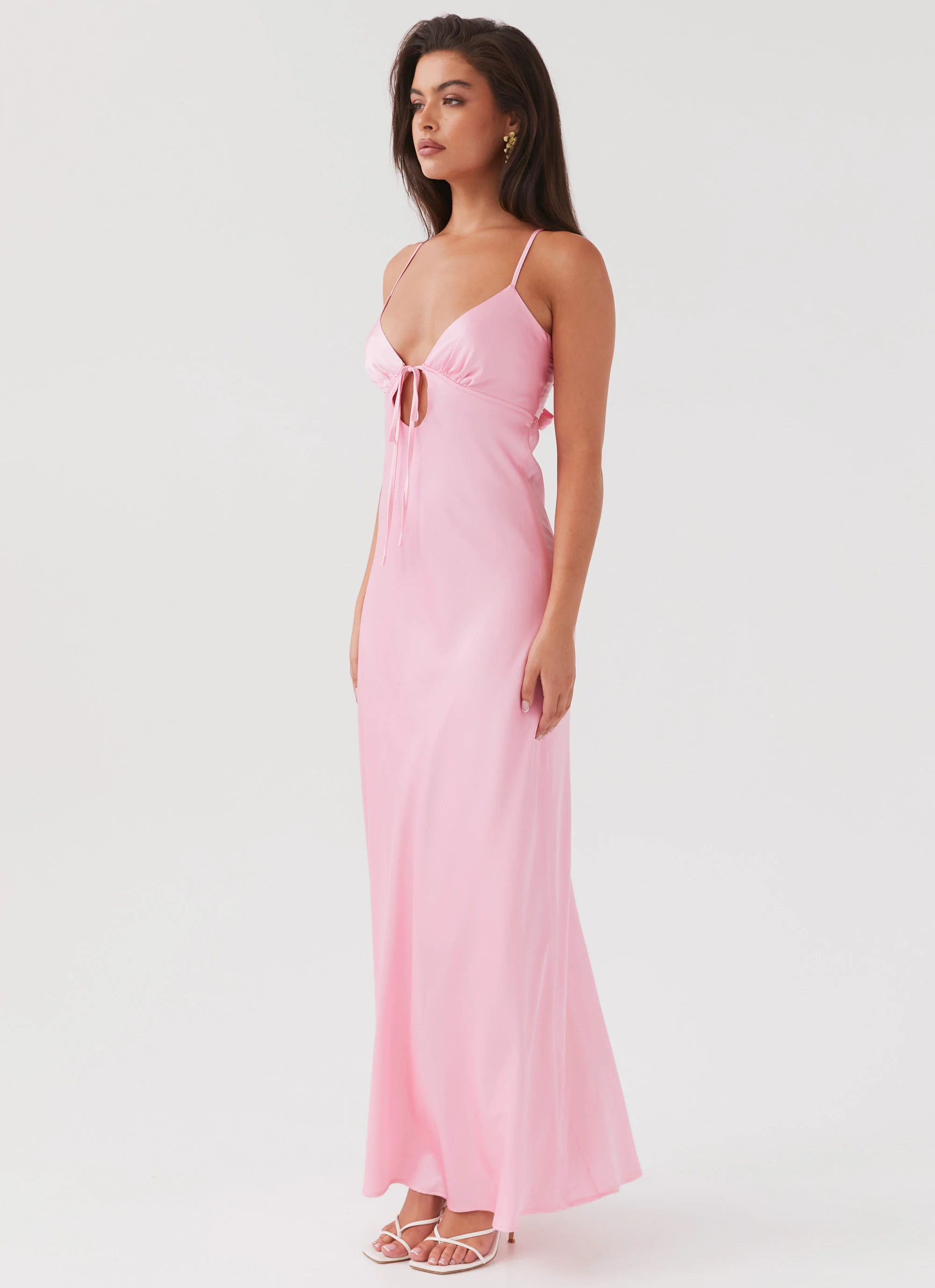 Flora Satin Maxi Dress - Candy - Image 4