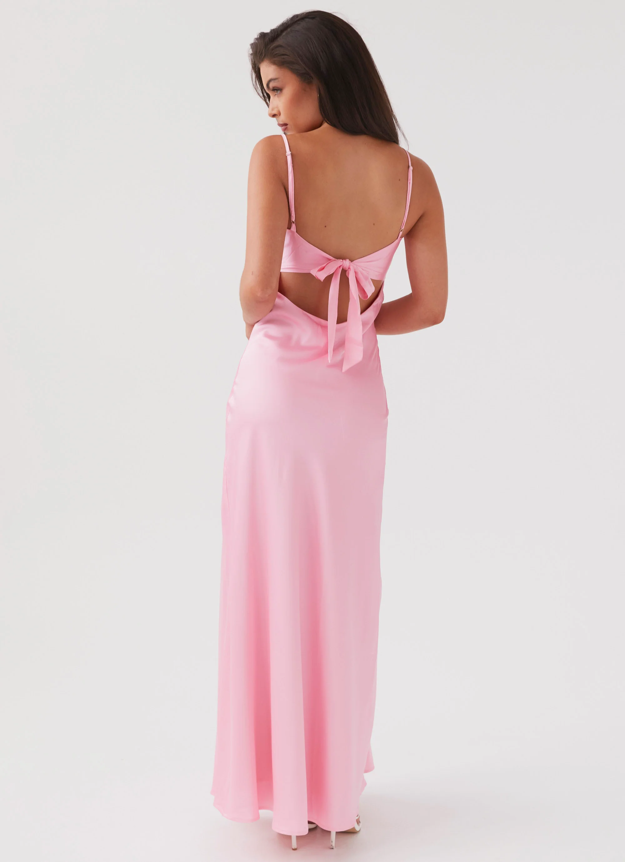 Flora Satin Maxi Dress - Candy - Image 5