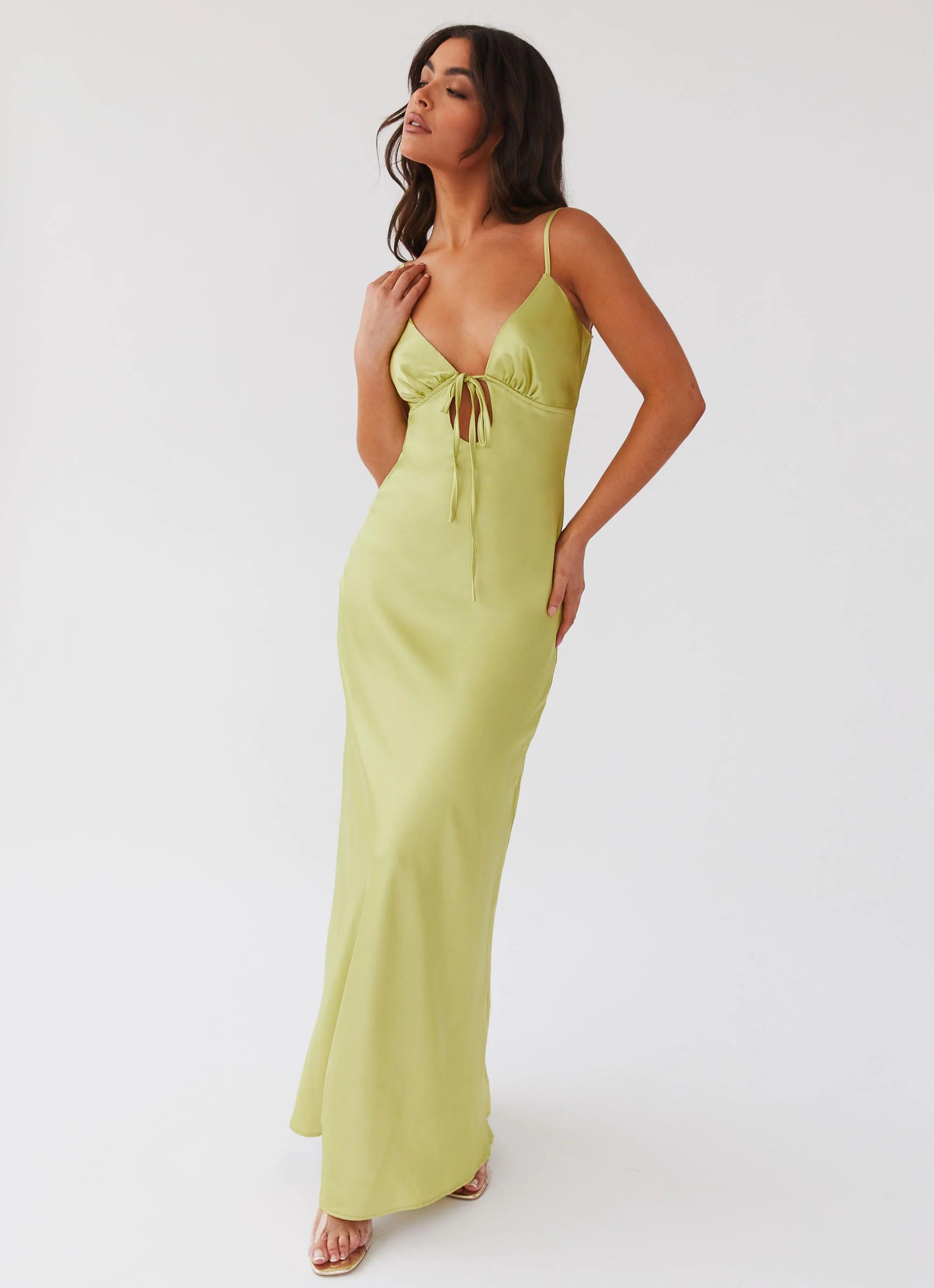 Flora Satin Maxi Dress - Green Expectations - Image 5