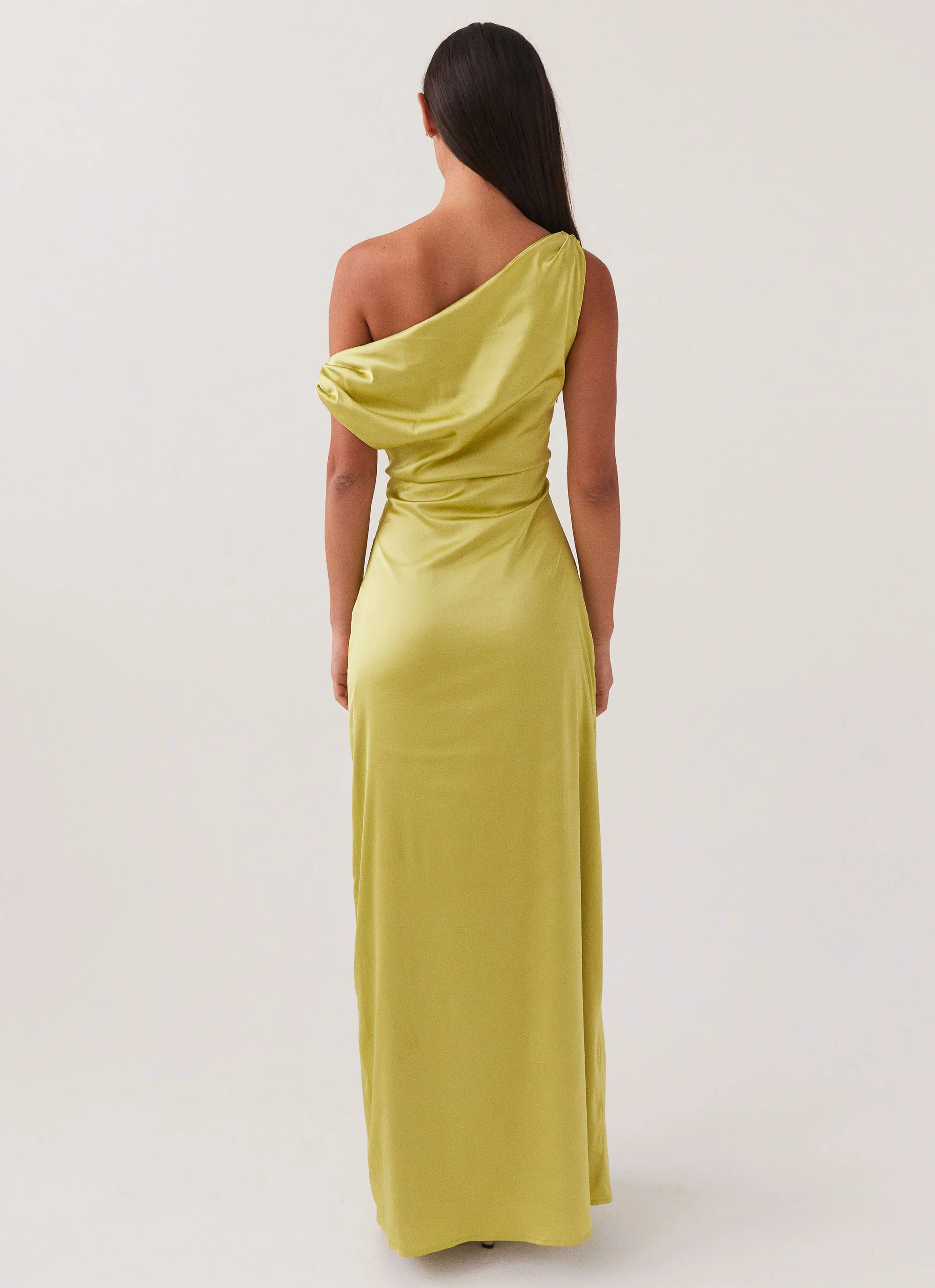 Heart Of Glass Satin Maxi Dress - Chartreuse - Image 6