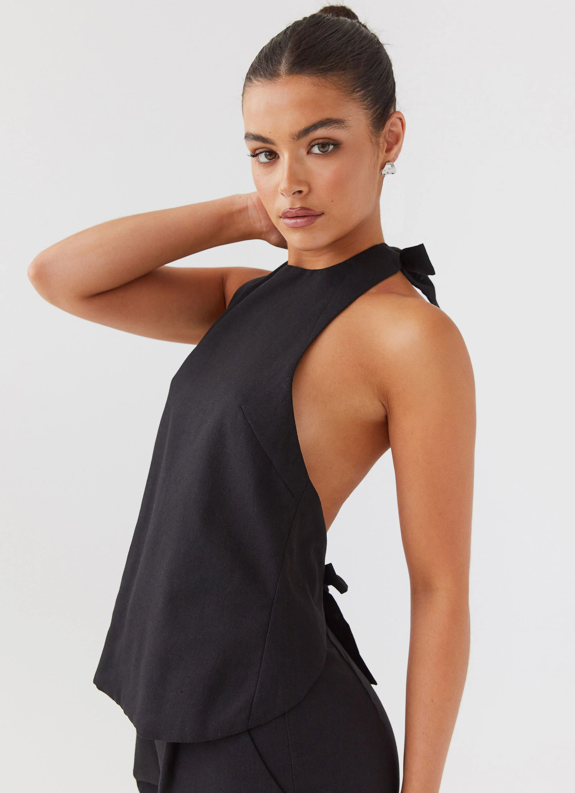 Heatwave Linen Apron Top - Black - Image 5
