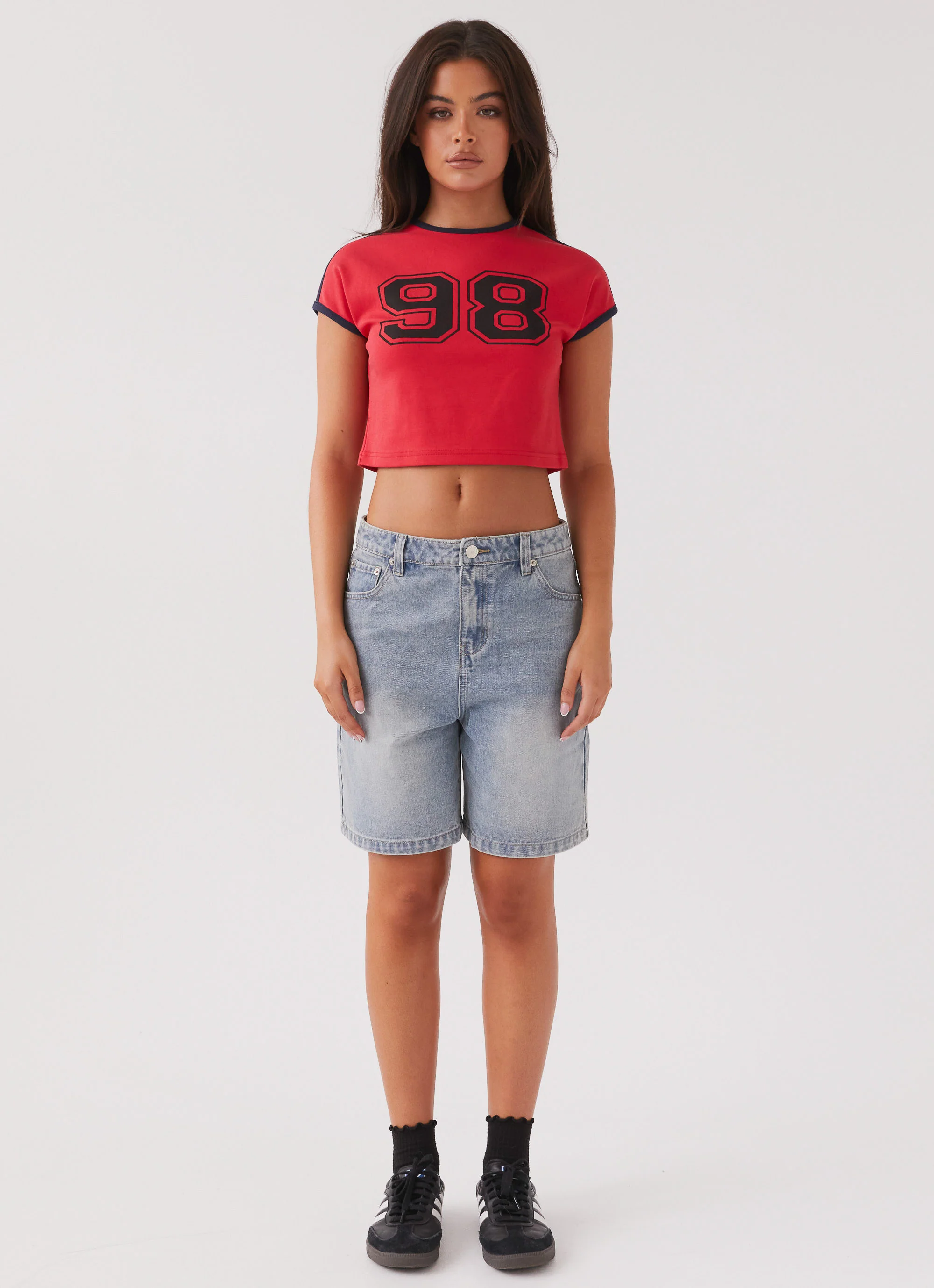 Hunter Denim Jorts - Vintage Wash Blue - Image 4