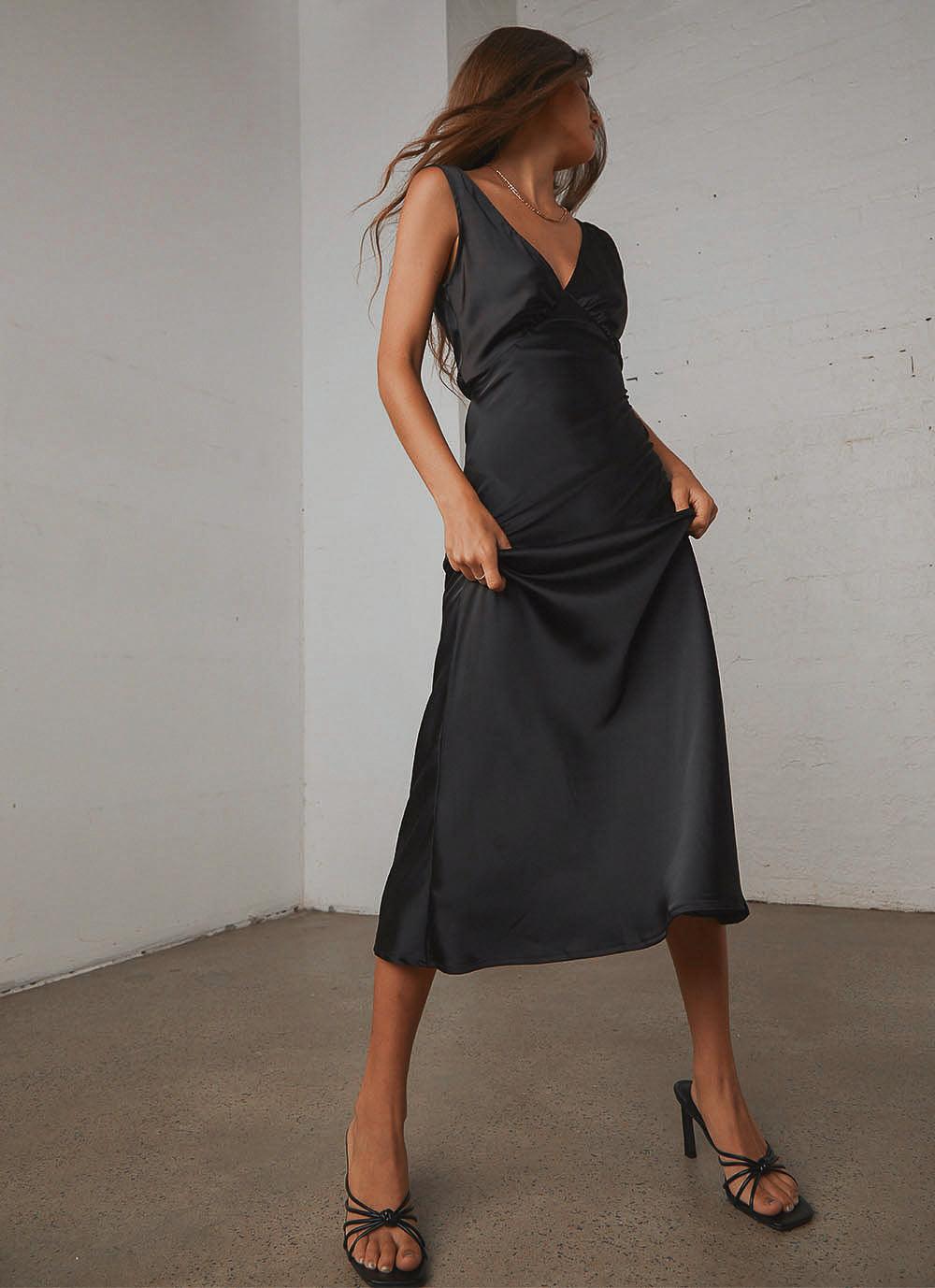 Loren Midi Dress - Black - Image 7