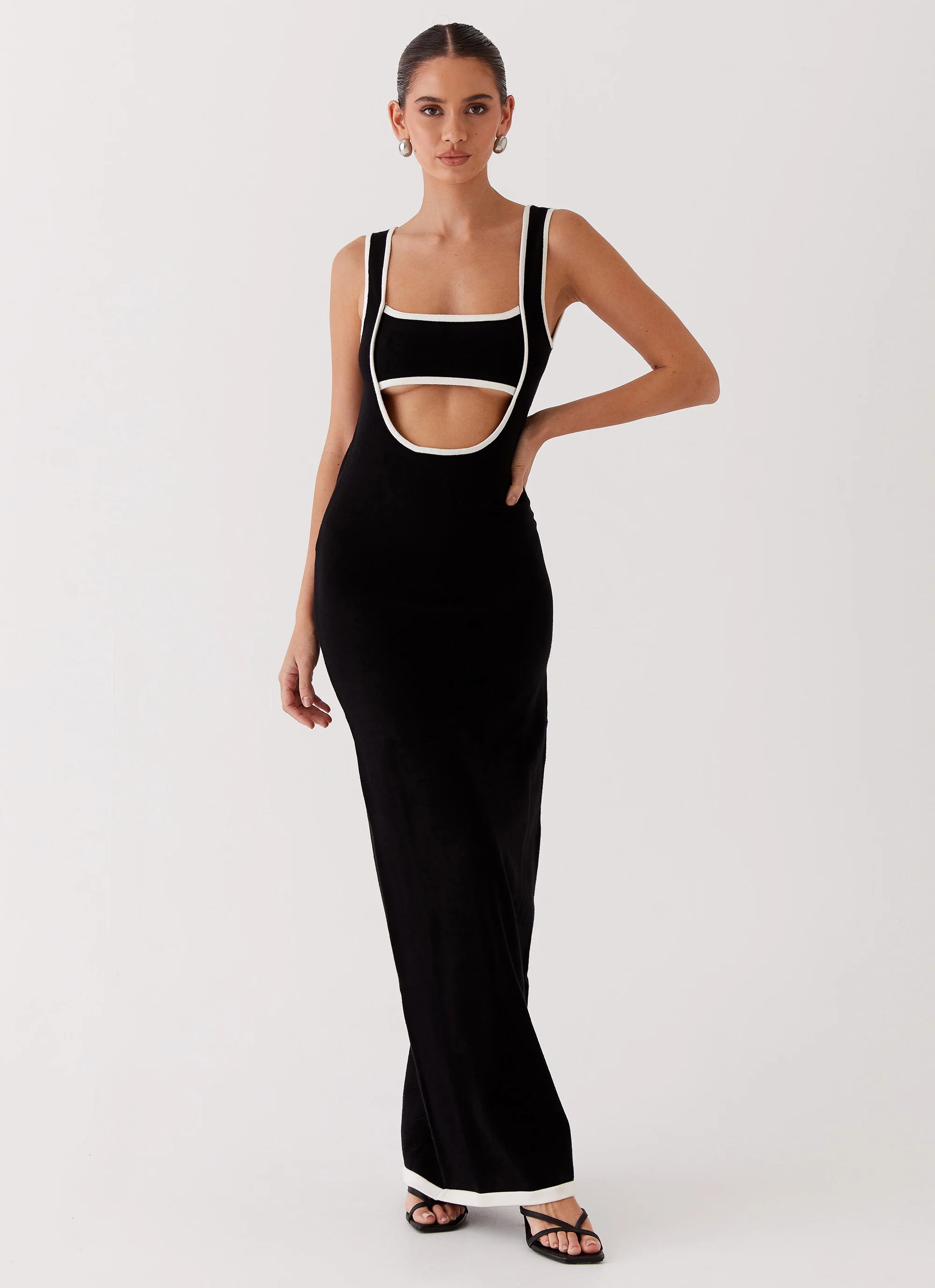 Lost In Paris Knit Maxi Dress - Black - Image 4