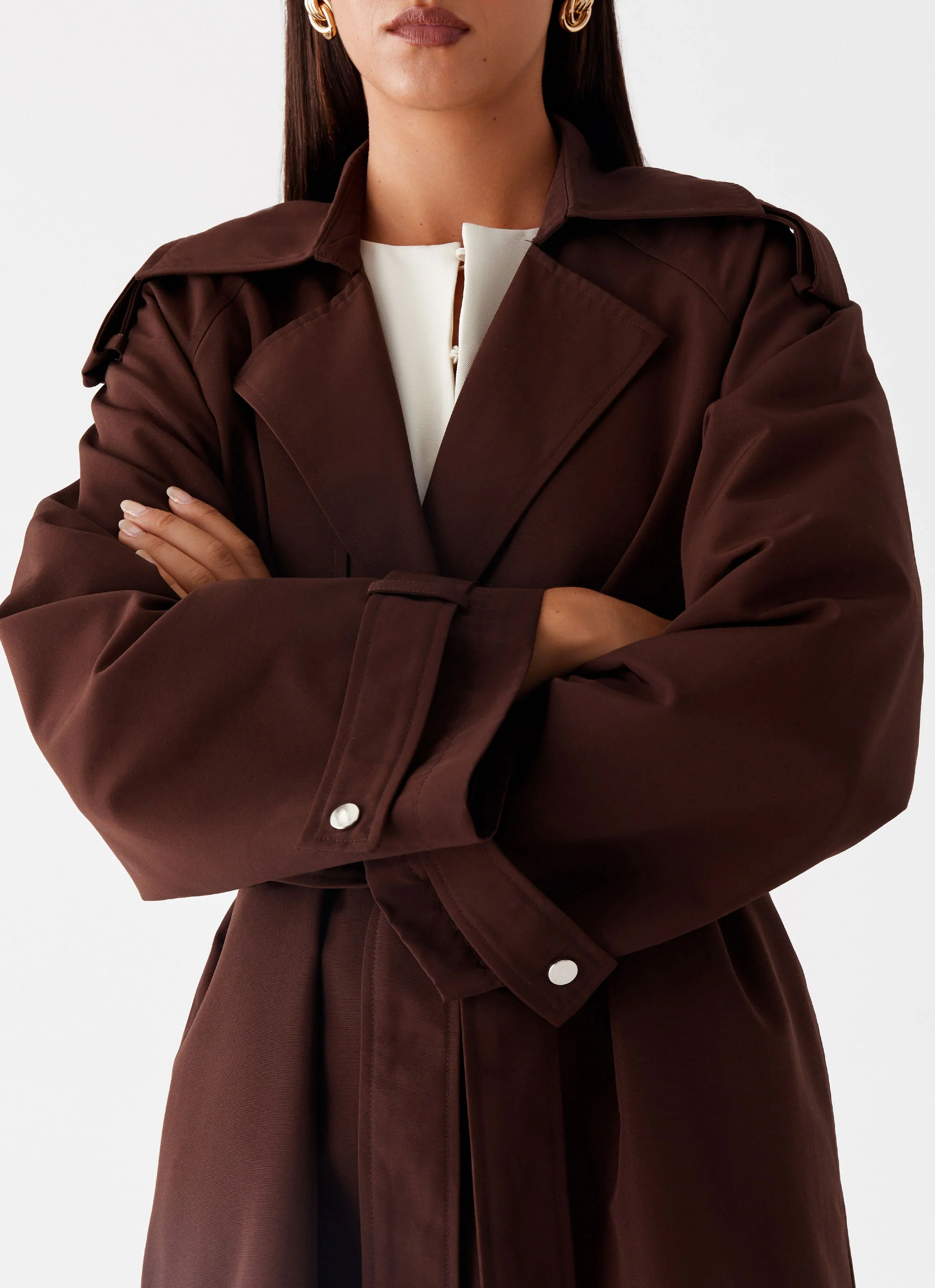 Rent Free Trench Coat - Chocolate - Image 6