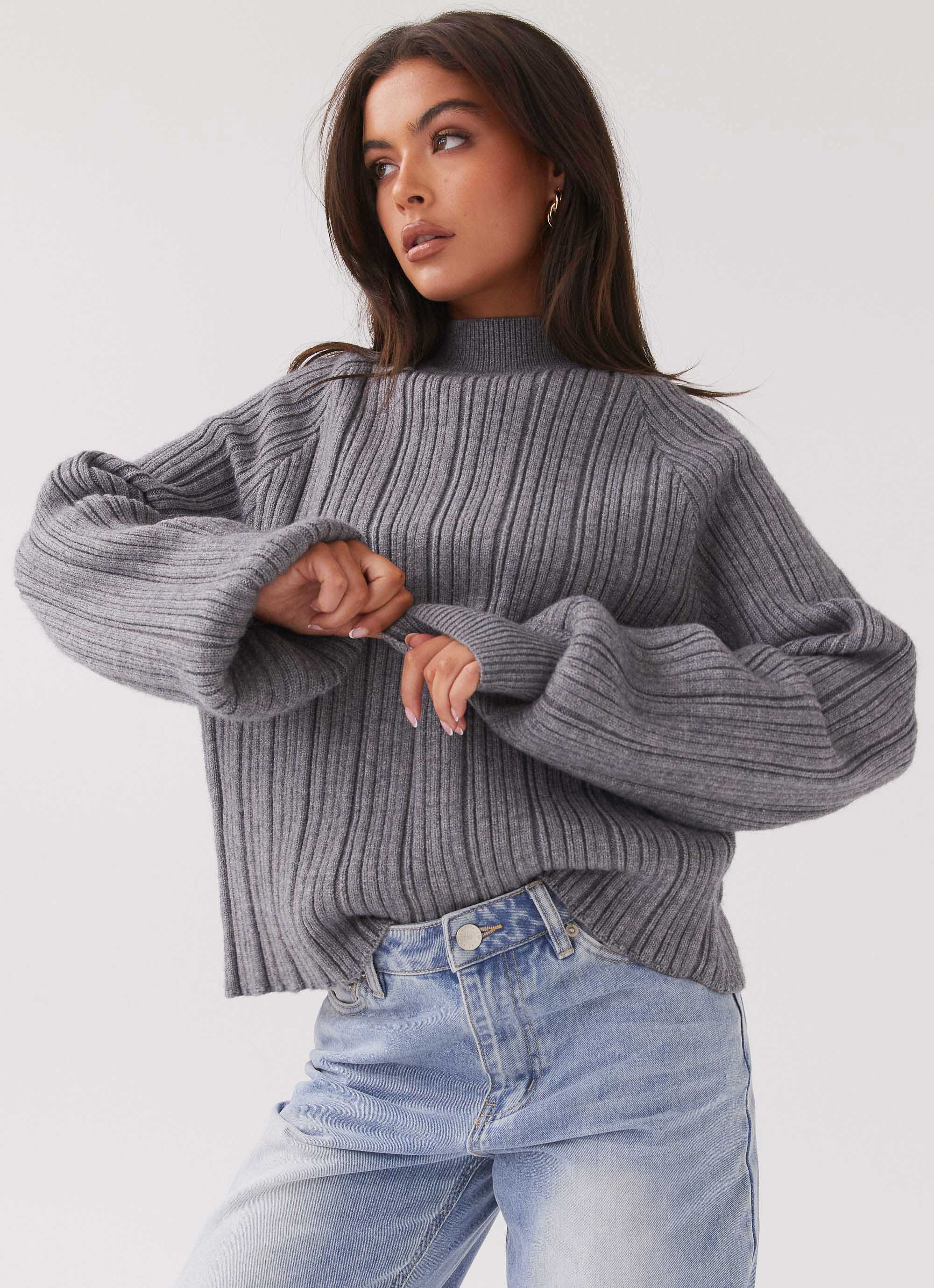 Riley Knit Sweater - Storm Grey - Image 4