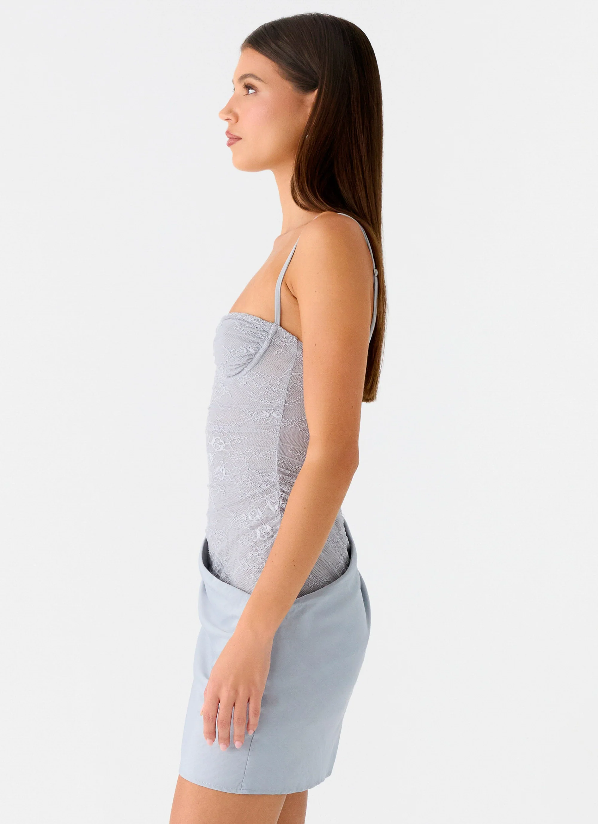 Romy Mini Dress - Grey - Image 3