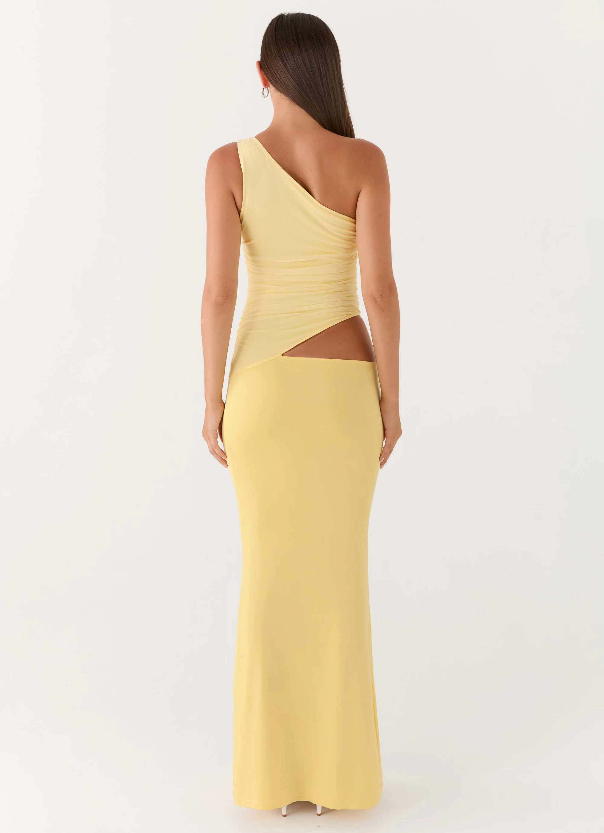 Seranella One Shoulder Maxi Dress - Lemon - Image 3