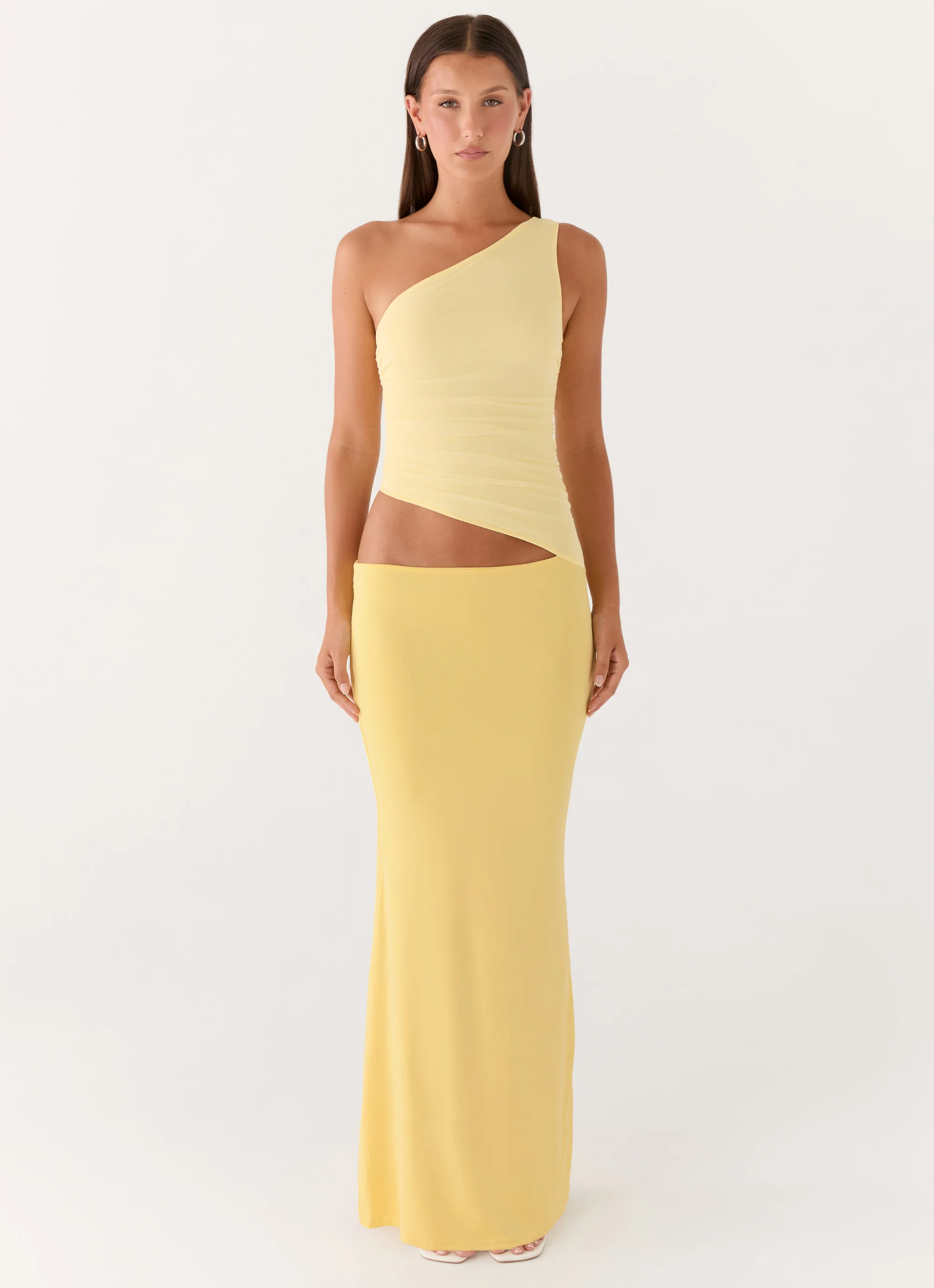 Seranella One Shoulder Maxi Dress - Lemon - Image 6