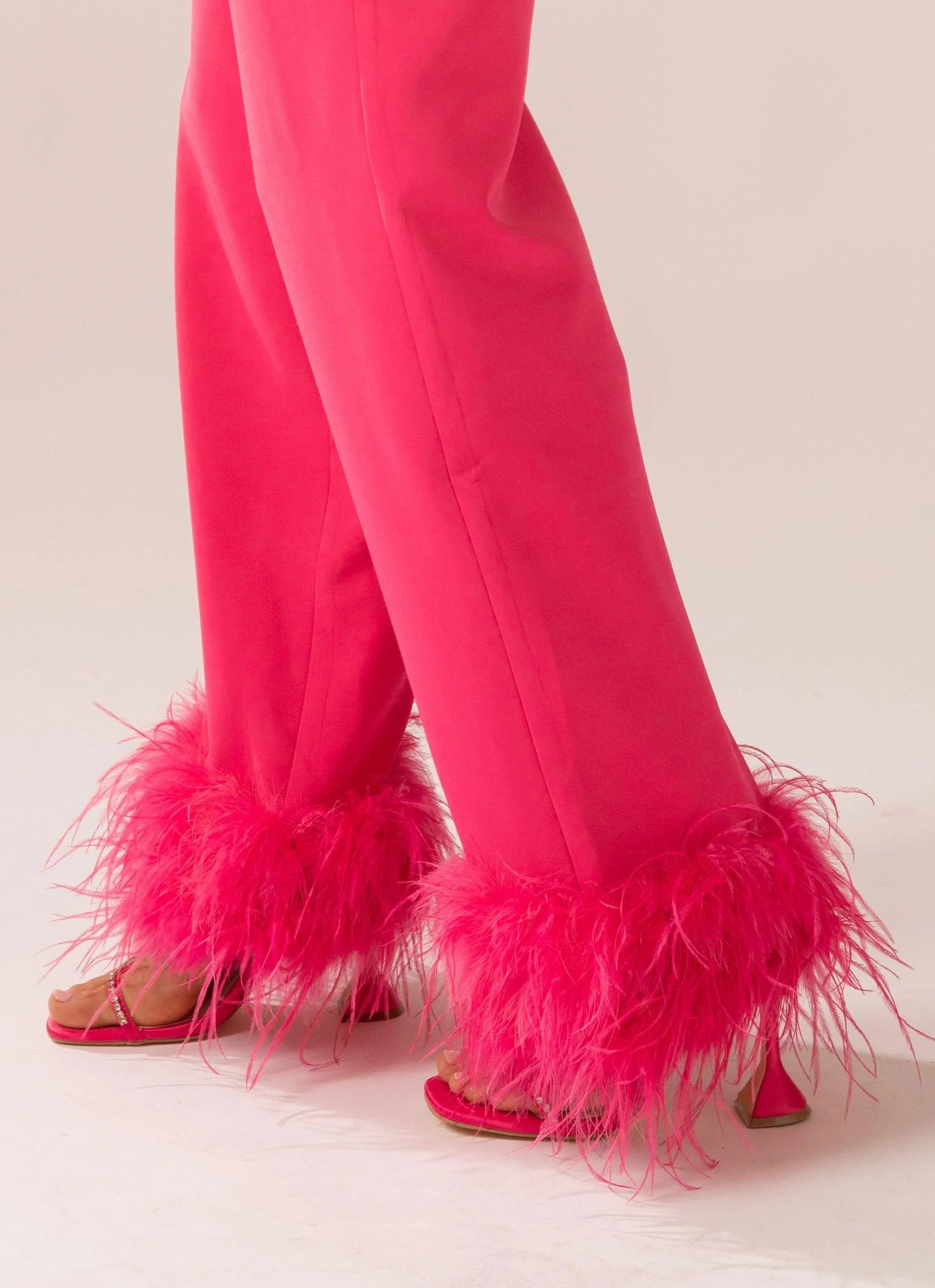 Shake It Off Feather Pants - Magenta - Image 6