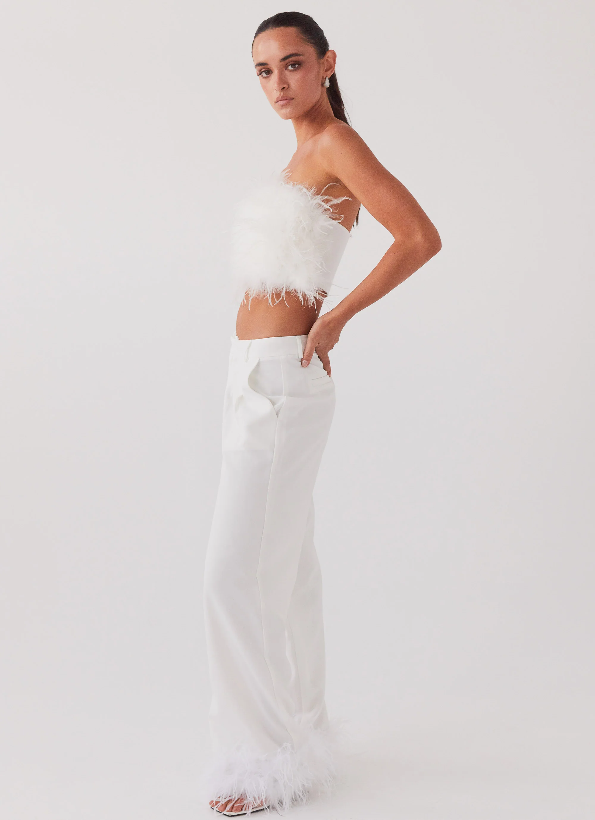 Shake It Off Feather Pants - Snow - Image 4