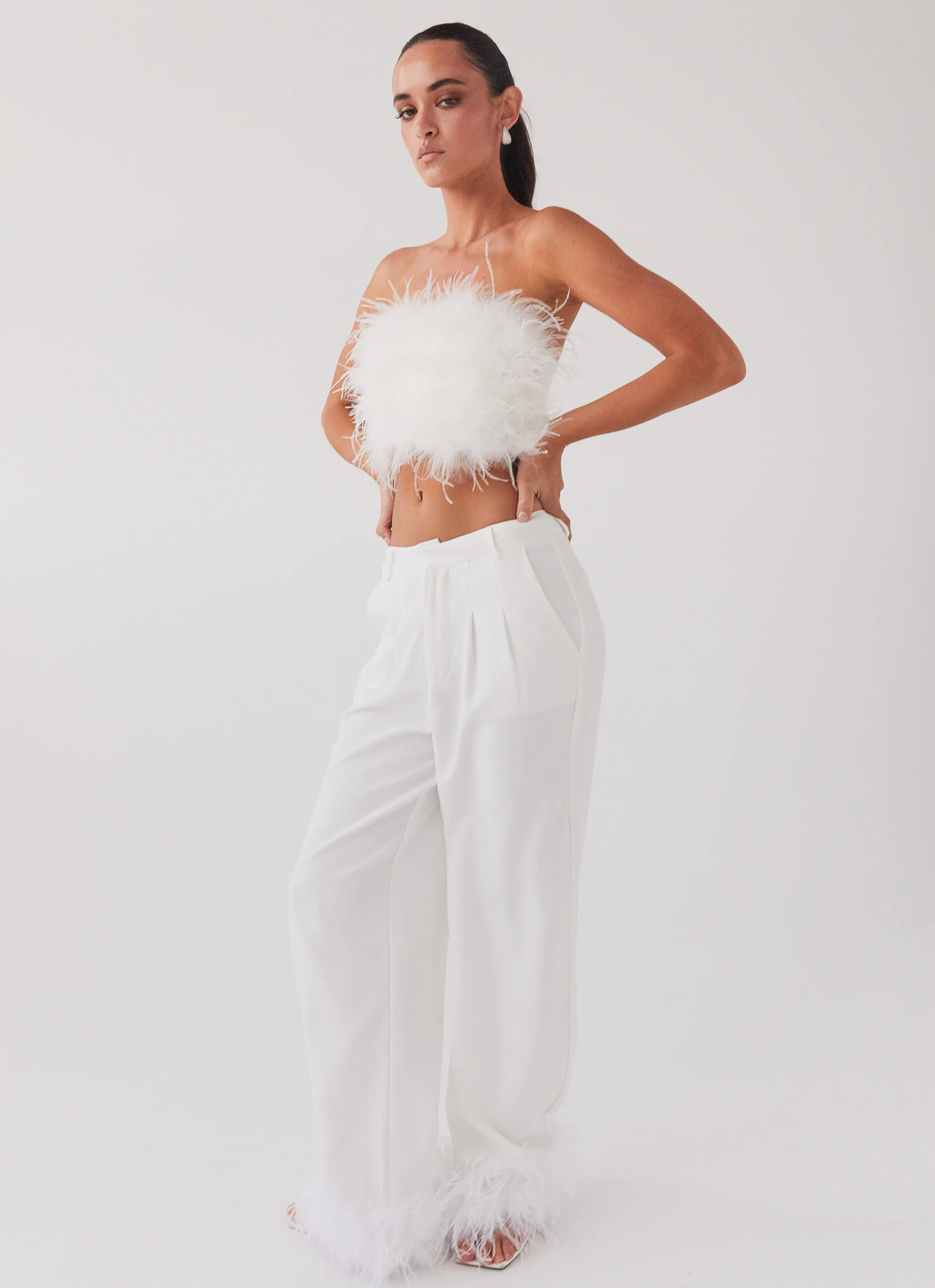 Shake It Off Feather Pants - Snow - Image 6