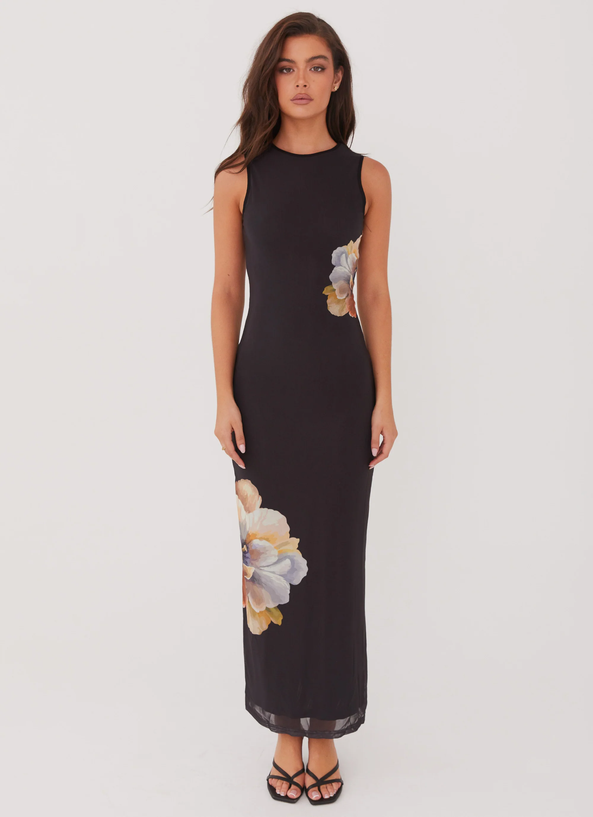 Side Effects Mesh Maxi Dress - Black Orchid - Image 3