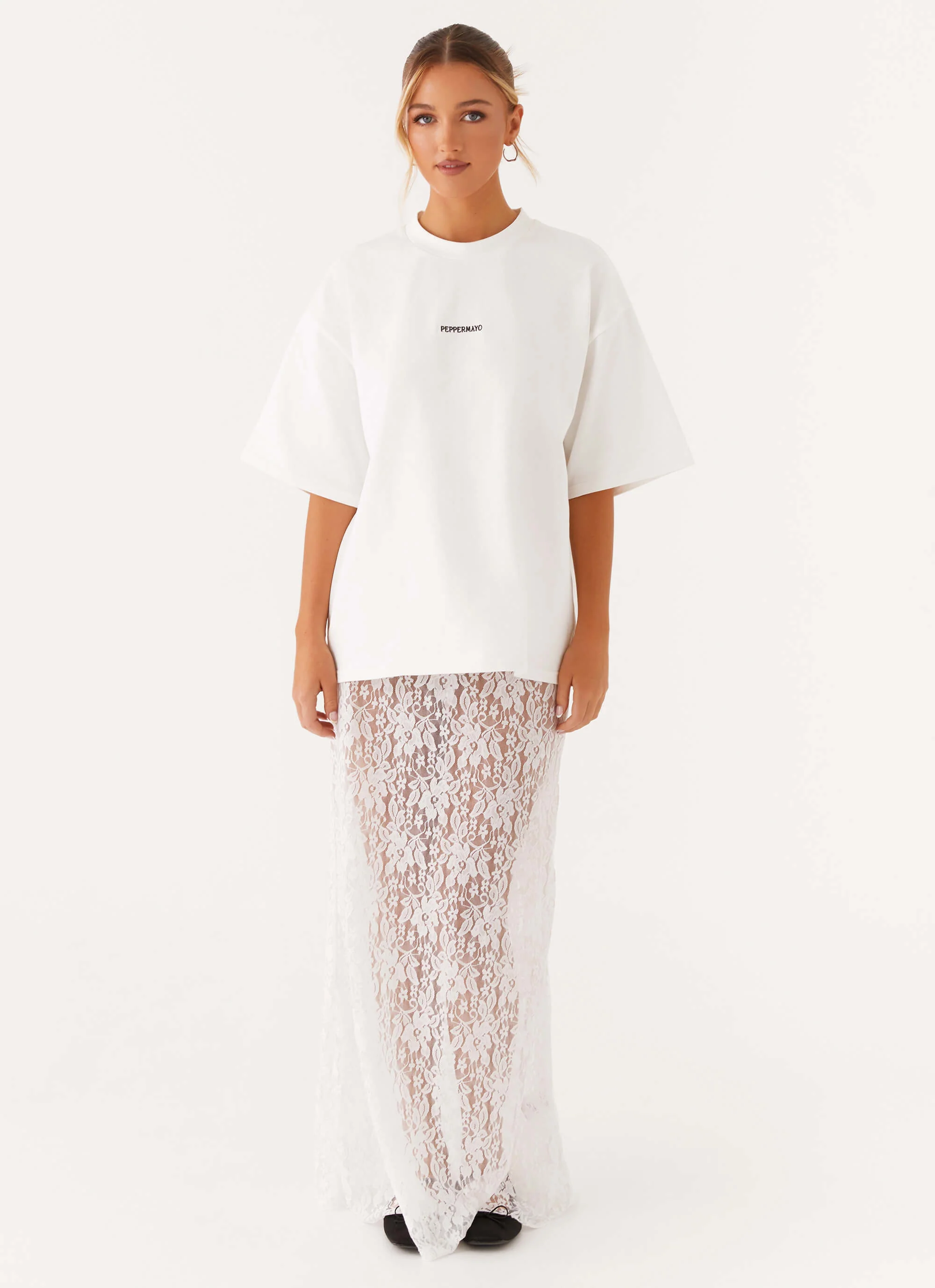 Signature Oversized Tee - White - Image 4