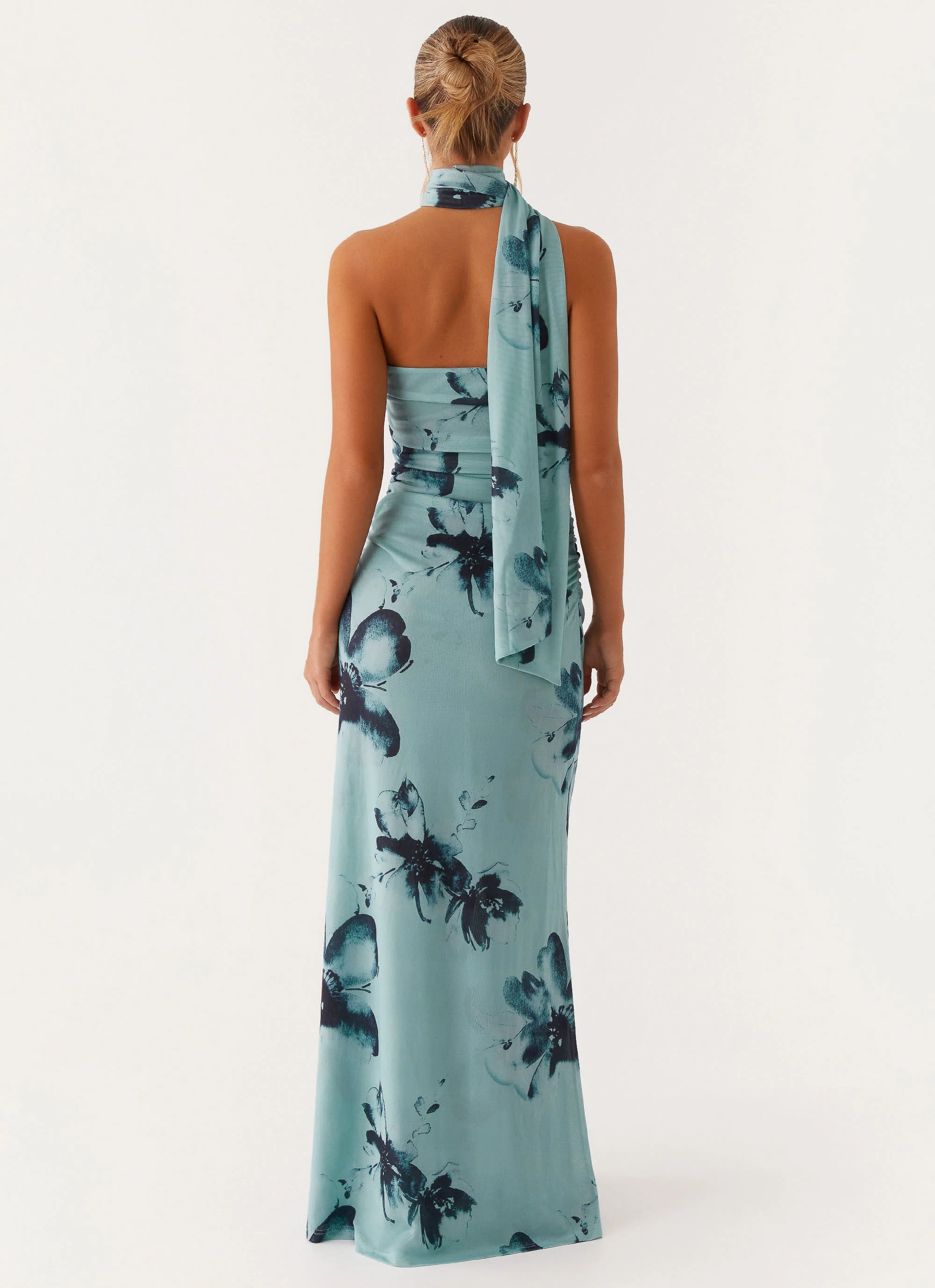 Songbird Maxi Dress - Blue Black Floral - Image 3