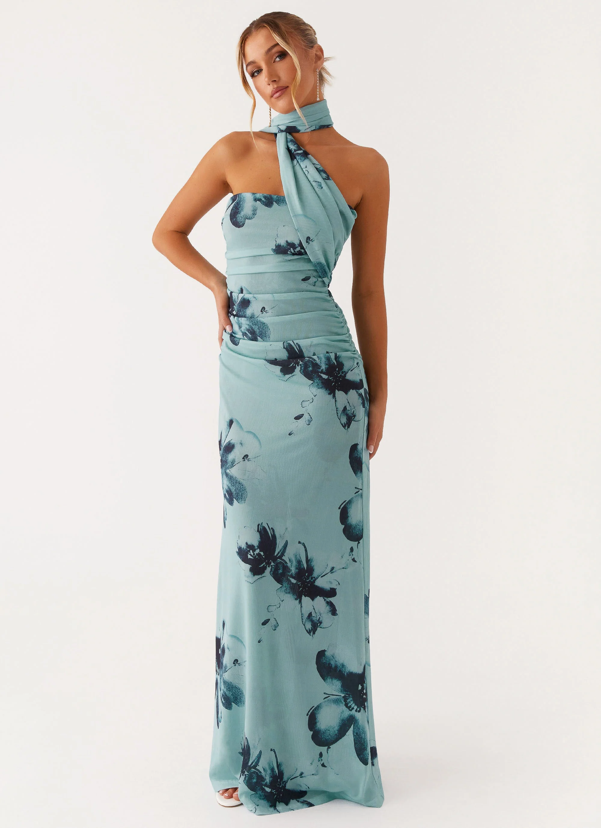 Songbird Maxi Dress - Blue Black Floral - Image 4