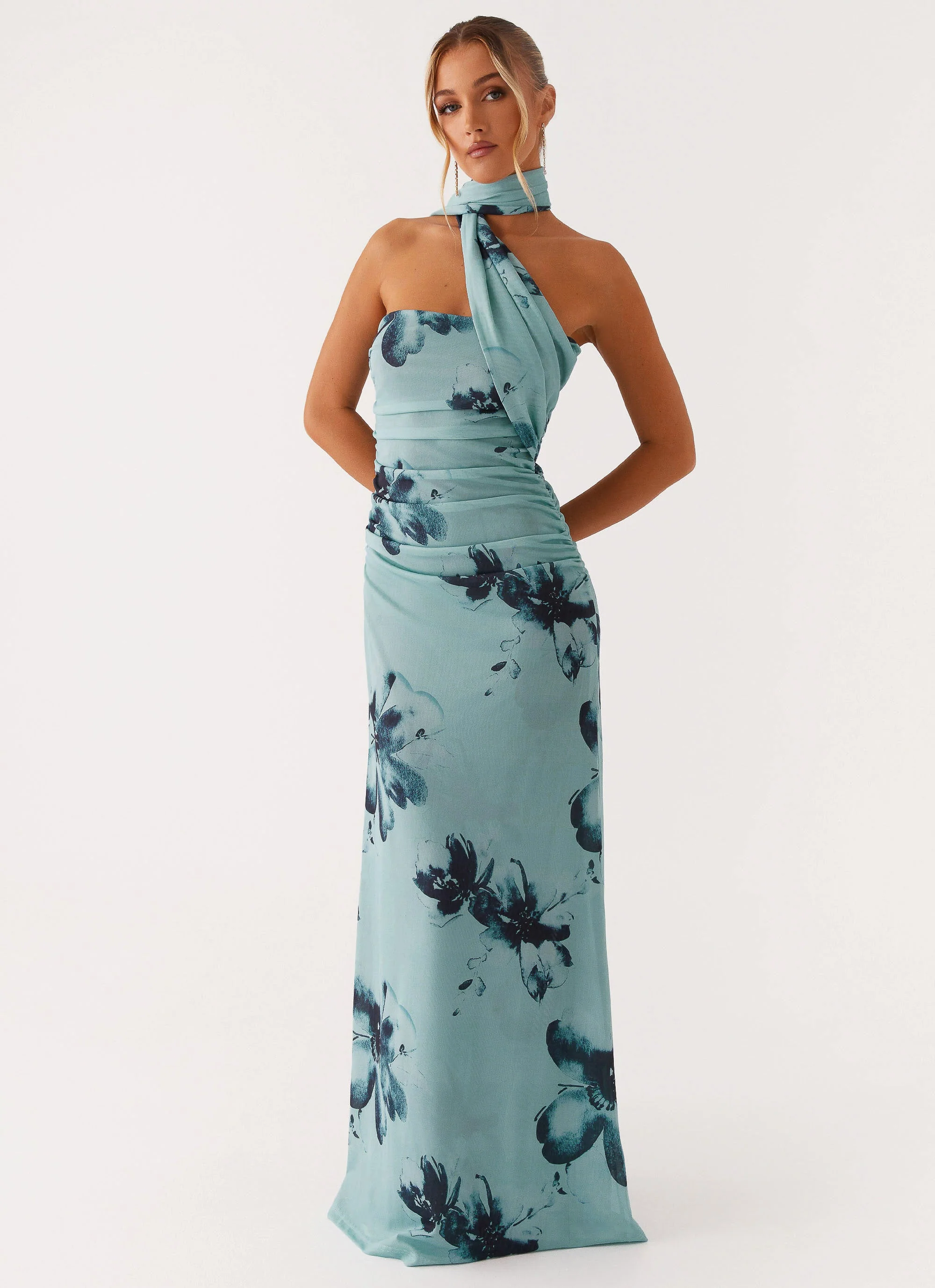 Songbird Maxi Dress - Blue Black Floral - Image 6