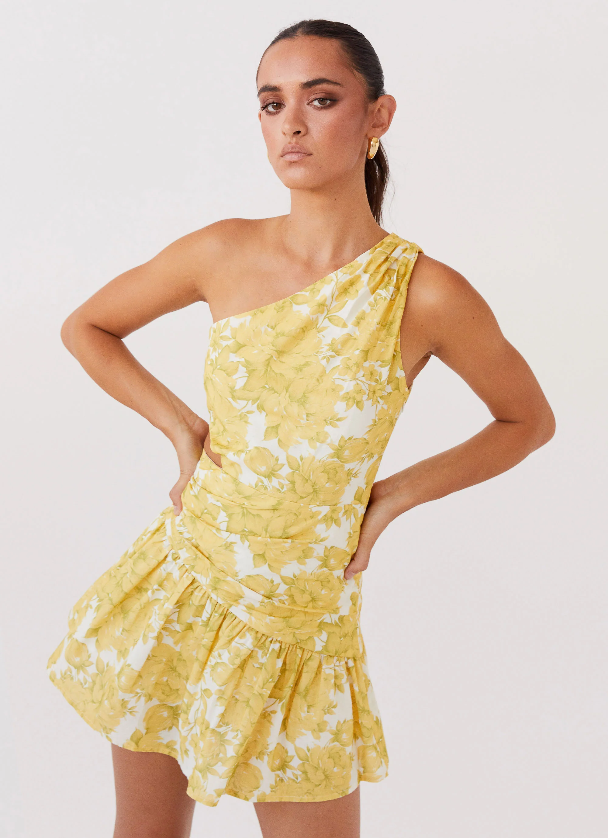 Sunkissed Hearts One Shoulder Mini Dress - Daffodil - Image 7
