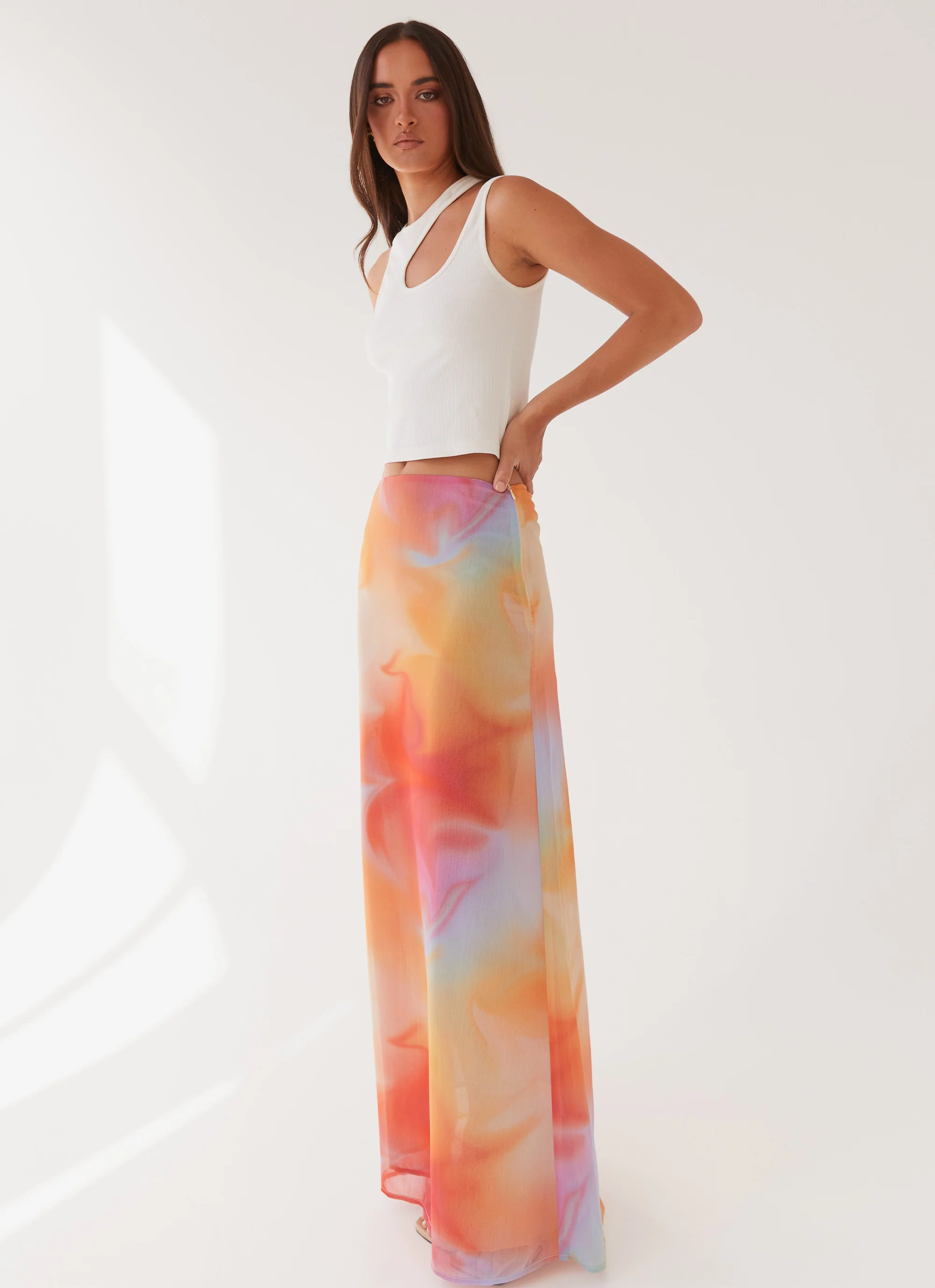 Sunlight Cascade Maxi Skirt - Rainbow Radiance - Image 3