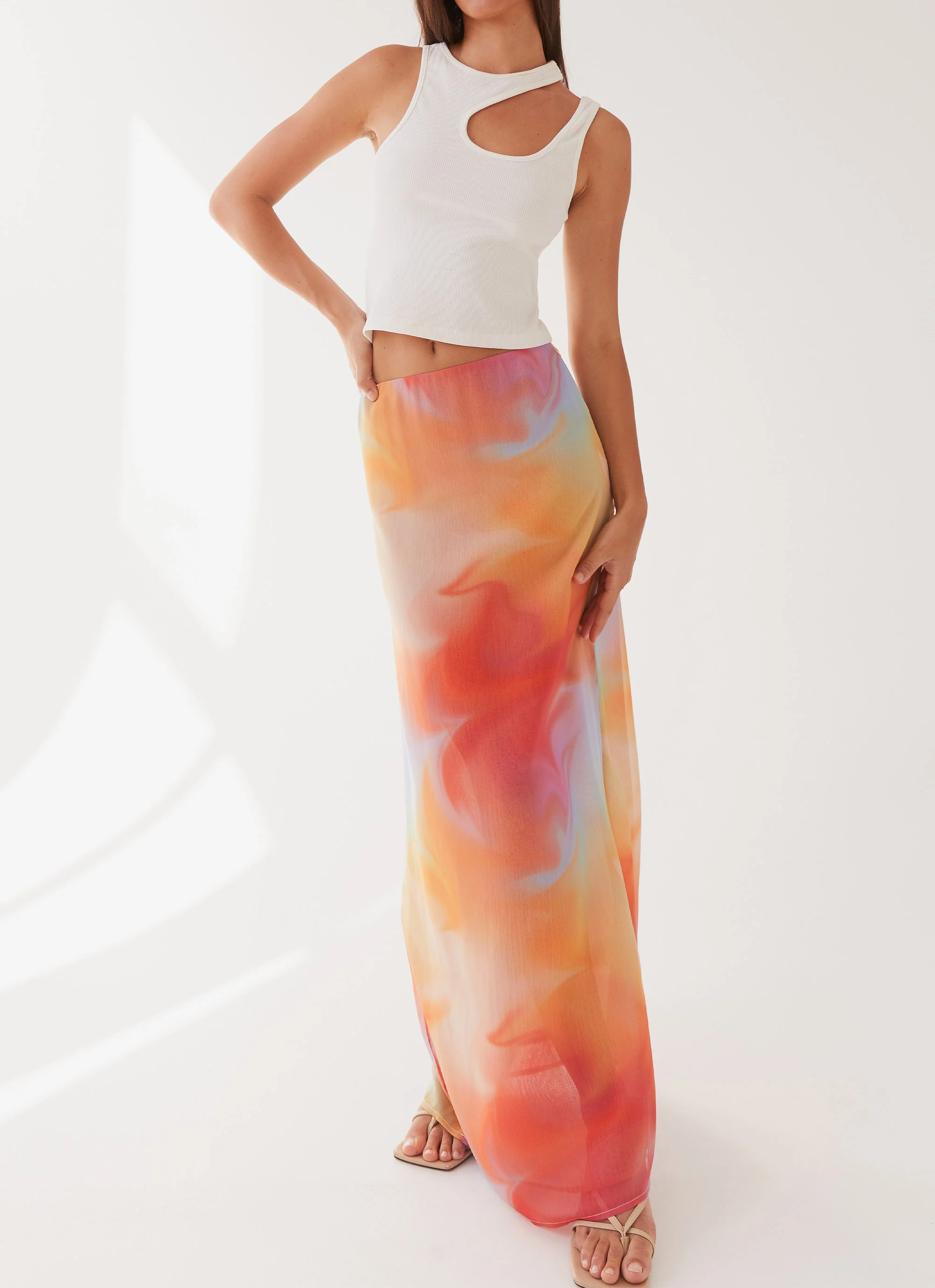 Sunlight Cascade Maxi Skirt - Rainbow Radiance - Image 5
