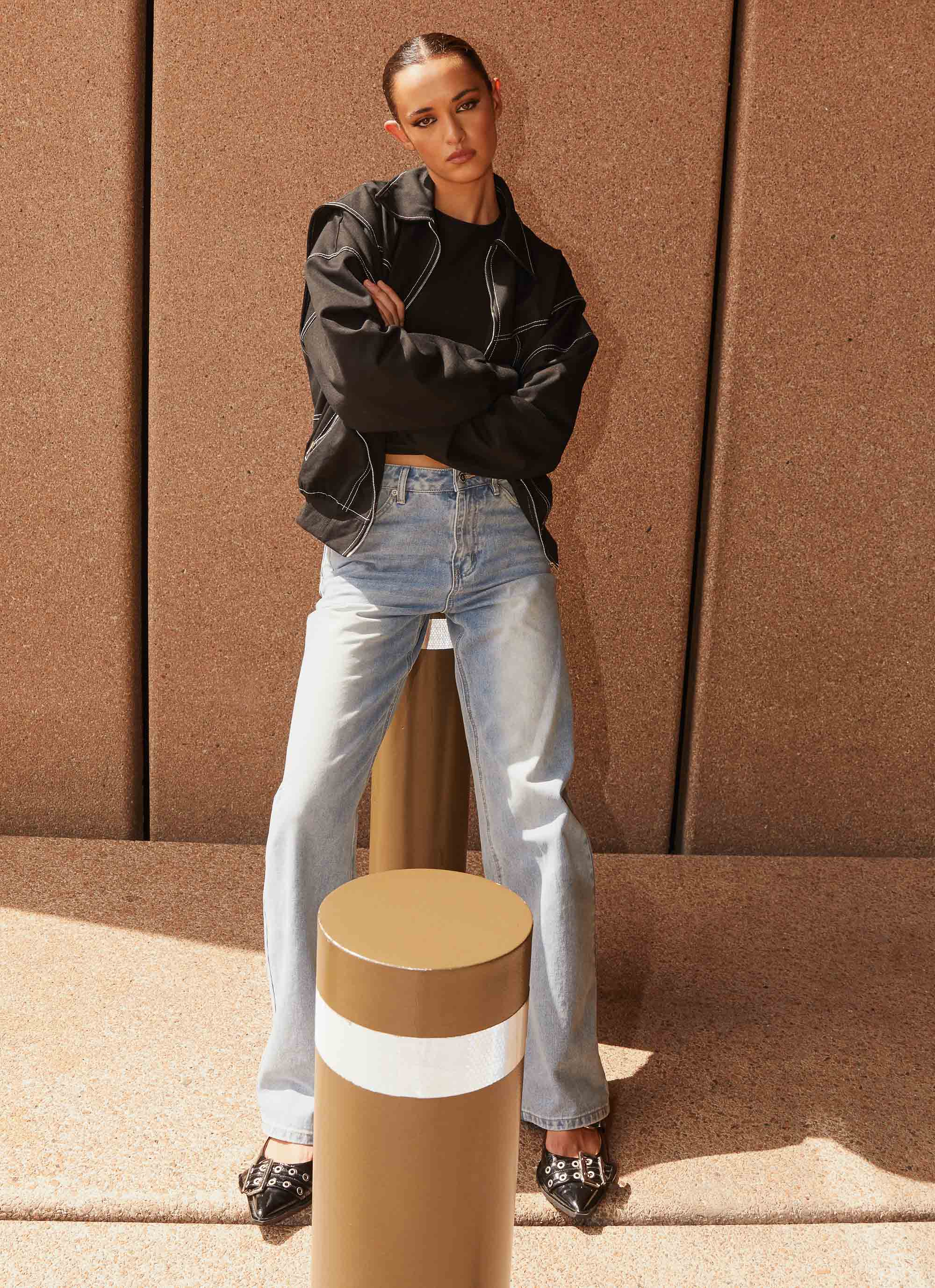 Take The Lead Oversized Bomber Jacket - Shadow - Image 3