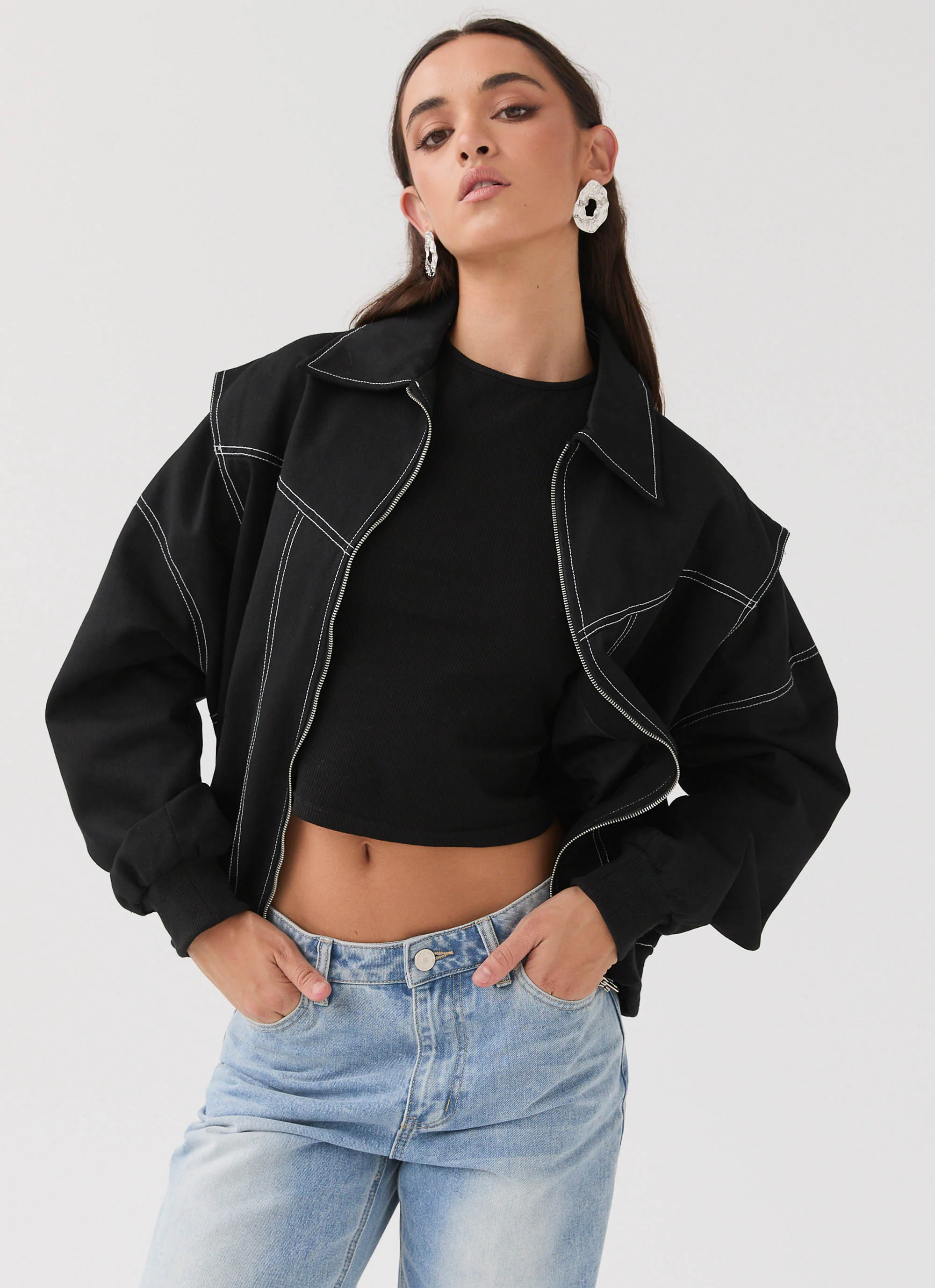 Take The Lead Oversized Bomber Jacket - Shadow - Image 8